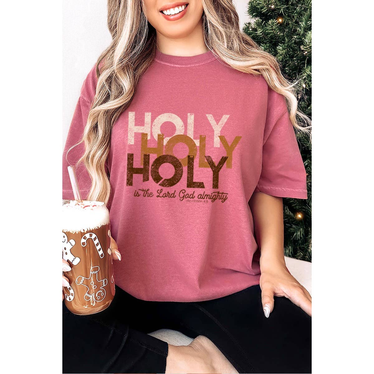 Holy Holy Holy Christmas Vintage Graphic Oversized Tee Hoodie, Sweatshirt | PodTeesHub.com