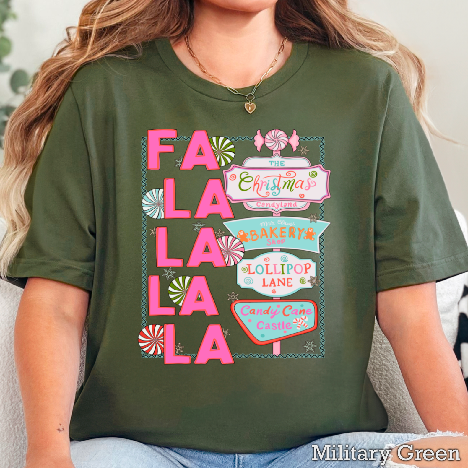 Fa La La Christmas 2025 Graphic Tee | Gildan Hoodie, Sweatshirt | PodTeesHub.com