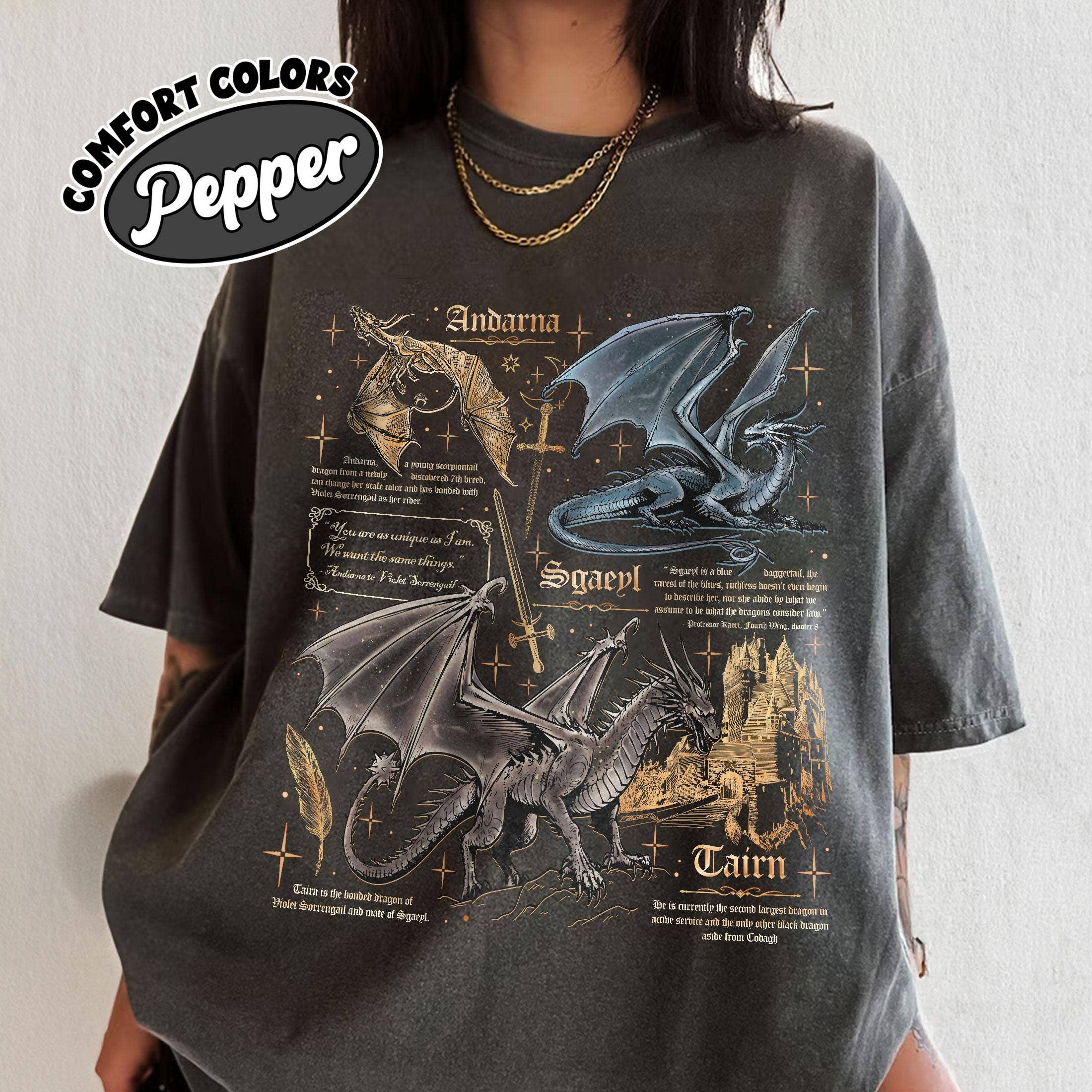 Fourth Wing Dragon Rider Comfort Colors Tee For Readers Hoodie, Sweatshirt | PodTeesHub.com