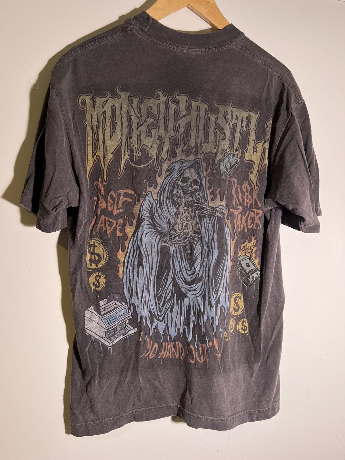 Vintage Money Hustle Grim Reaper Goth Streetwear Retro Indie T Shirt Hoodie, Sweatshirt | PodTeesHub.com