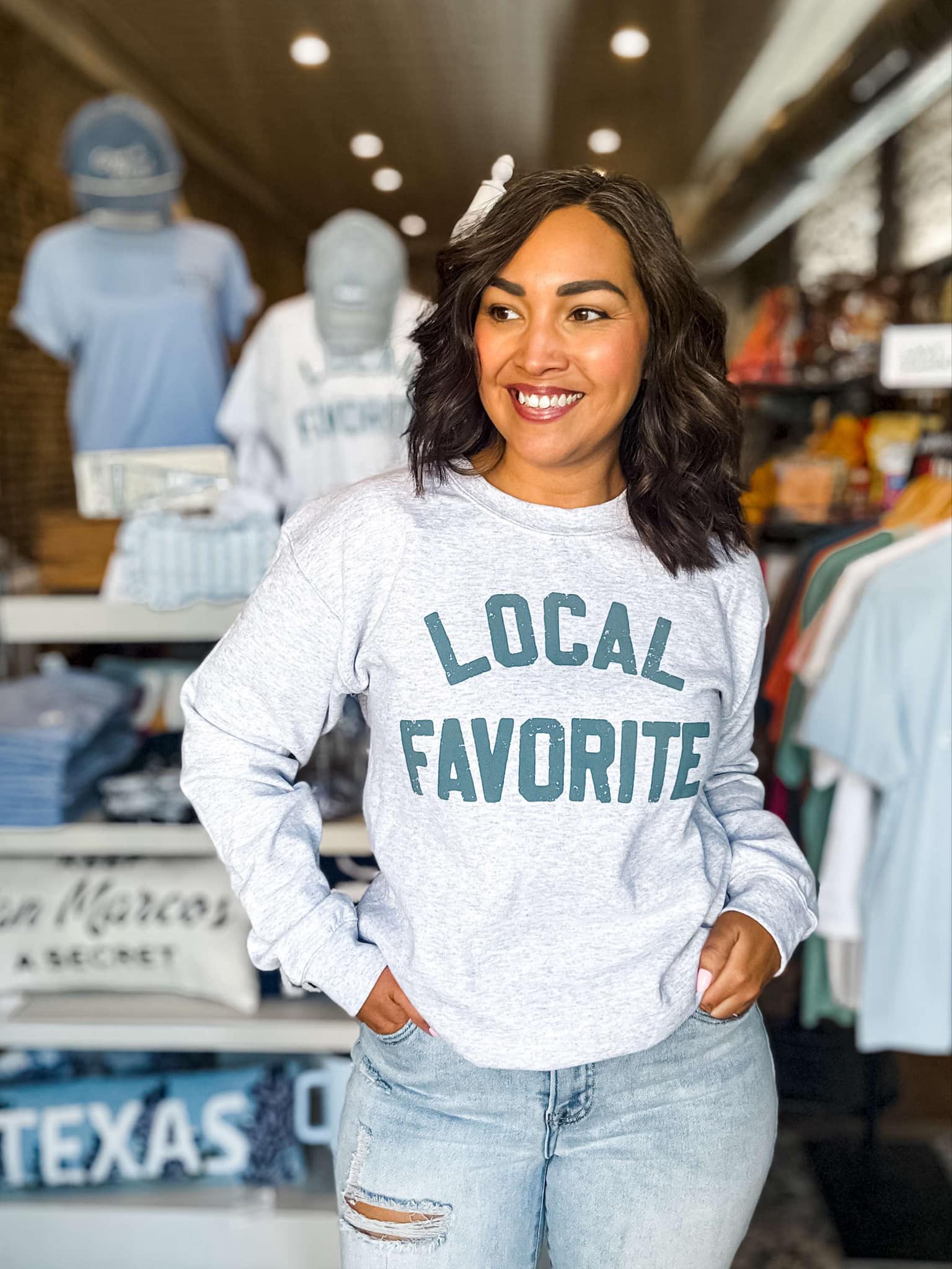Local Favorite Sweatshirt, Shop Local, Local Sweatshirt T-Shirts, Hoodie | PodTeesHub.com