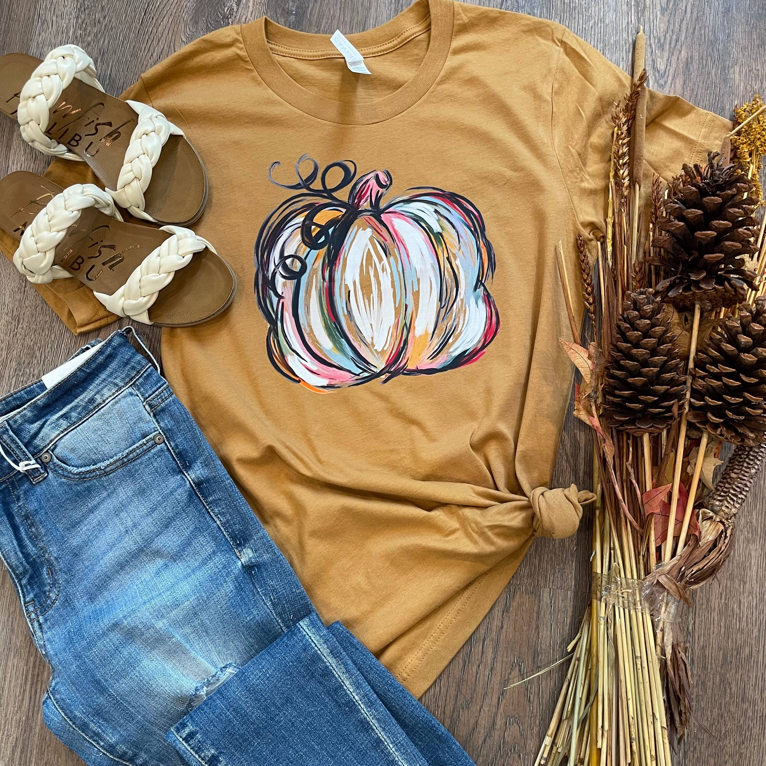 Watercolor Pumpkin Tee Hoodie, Sweatshirt | PodTeesHub.com