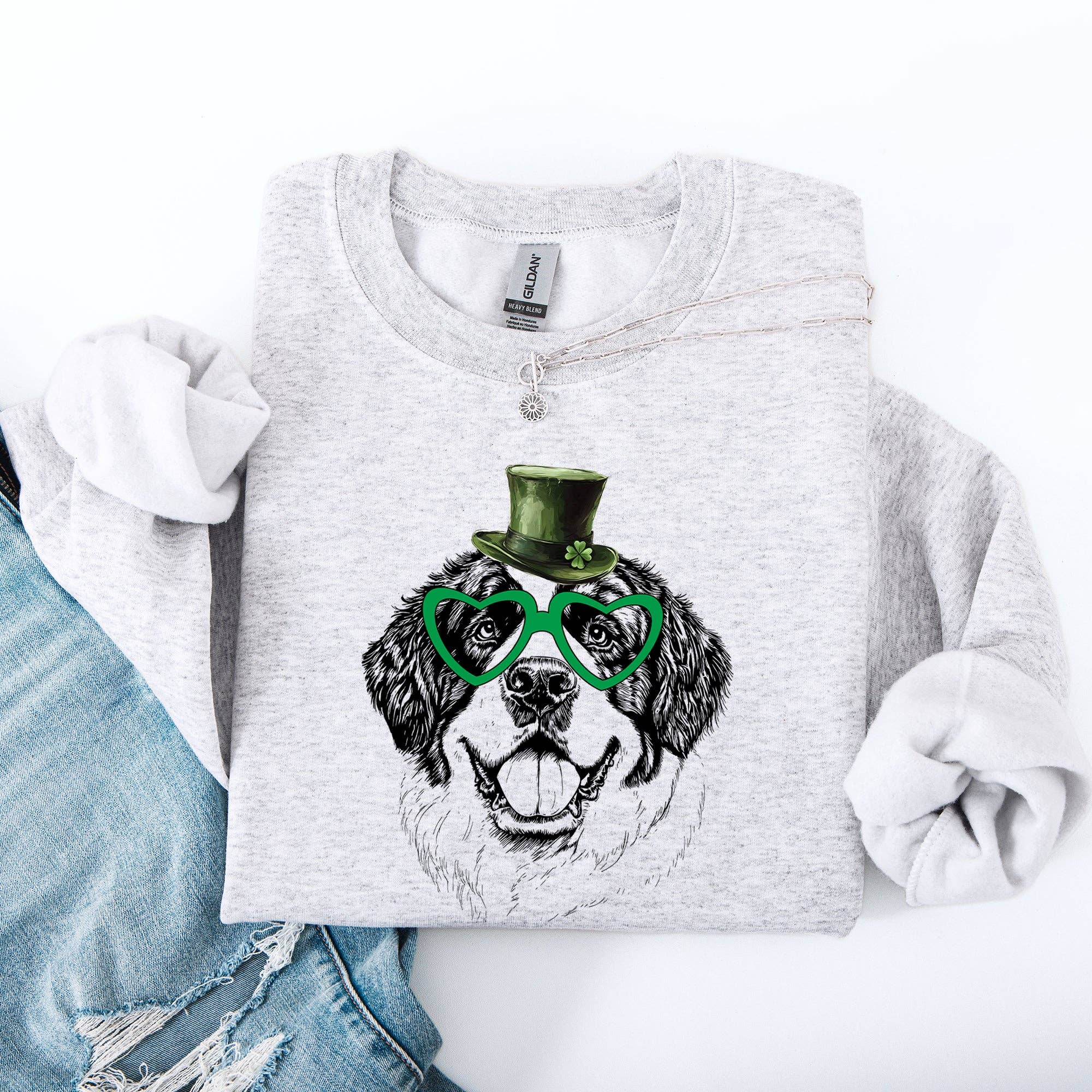 Saint Bernard, Dog, St Patrick's Day, Lucky Irish Sweatshirt T-Shirts, Hoodie | PodTeesHub.com