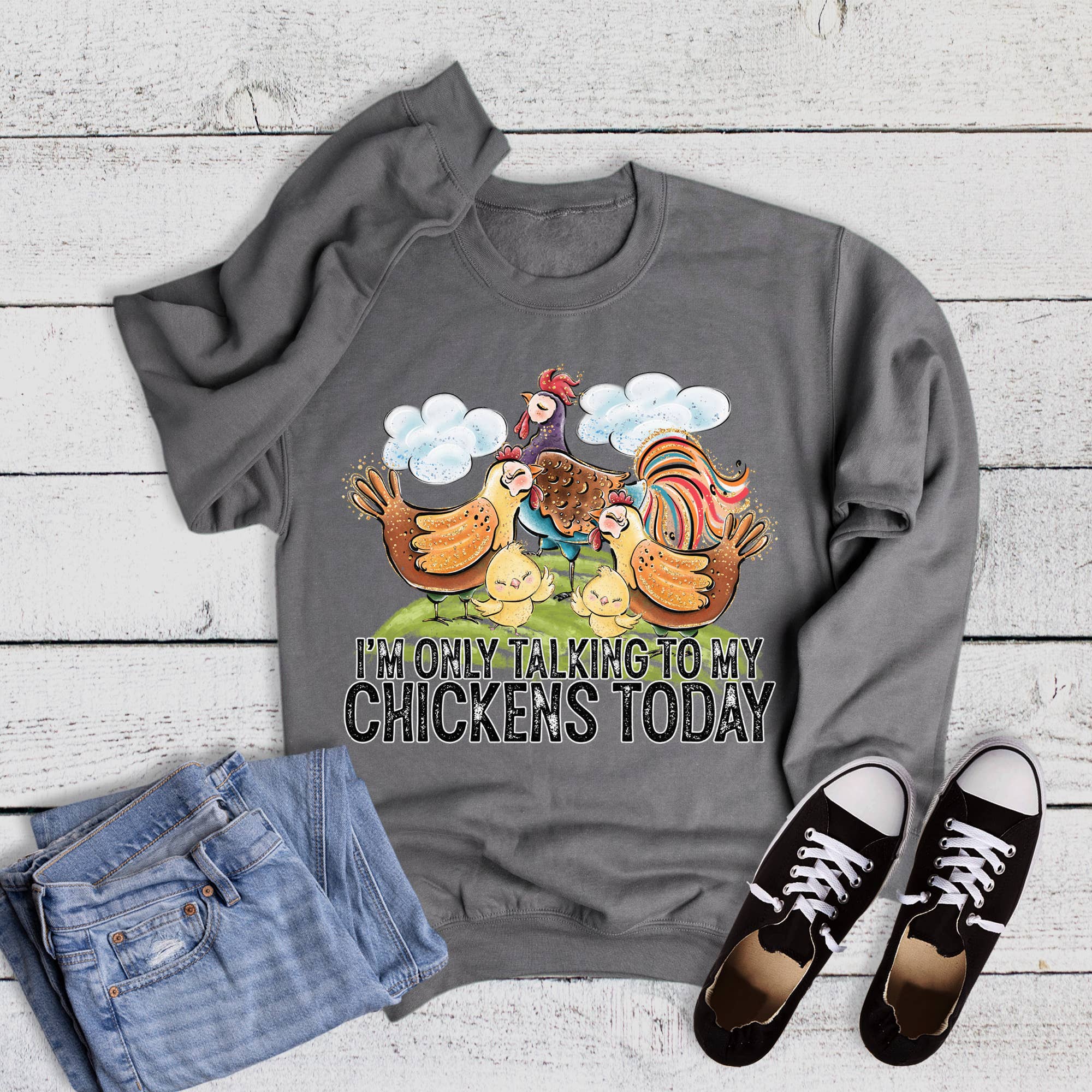 Western Only Talking To My Chickens Sweatshirt T-Shirts, Hoodie | PodTeesHub.com