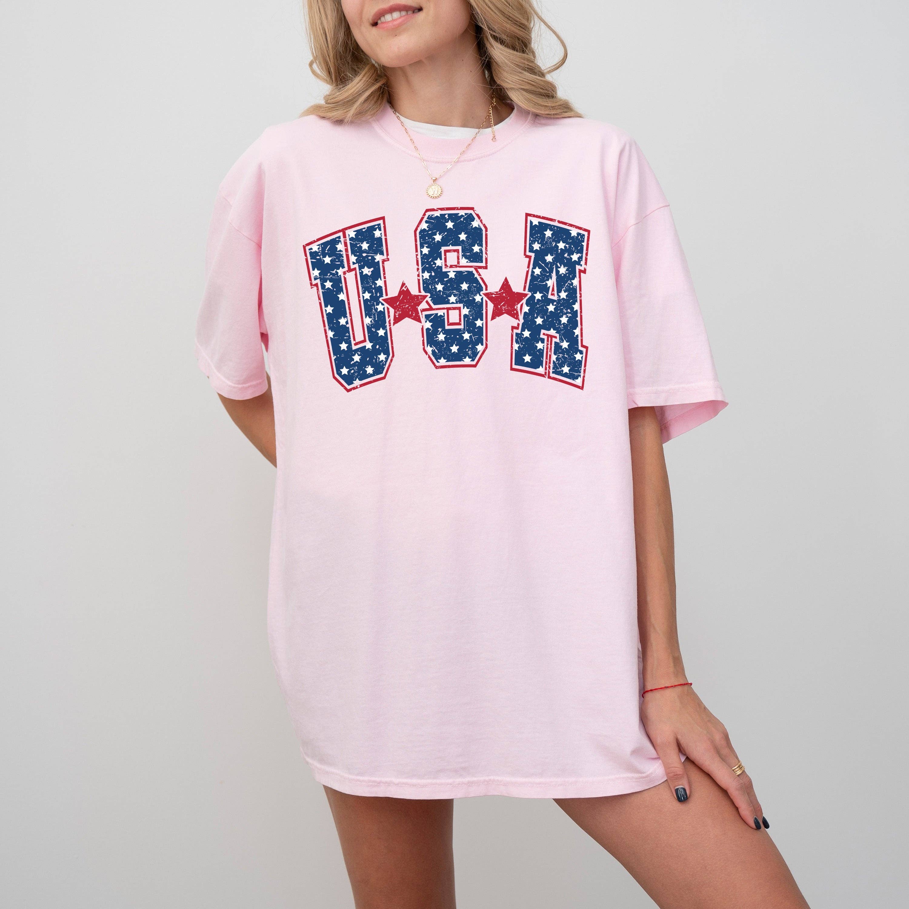 USA Patriotic Retro Varsity Style T-Shirt Hoodie, Sweatshirt | PodTeesHub.com