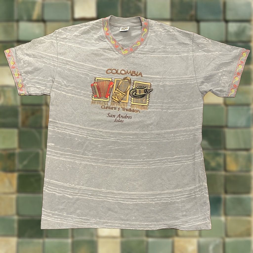 Vintage Ariari Sport T Shirt Colombia 90s Graphic Tee Men S Large Gray 100 Cotton Short Slee Hoodie, Sweatshirt