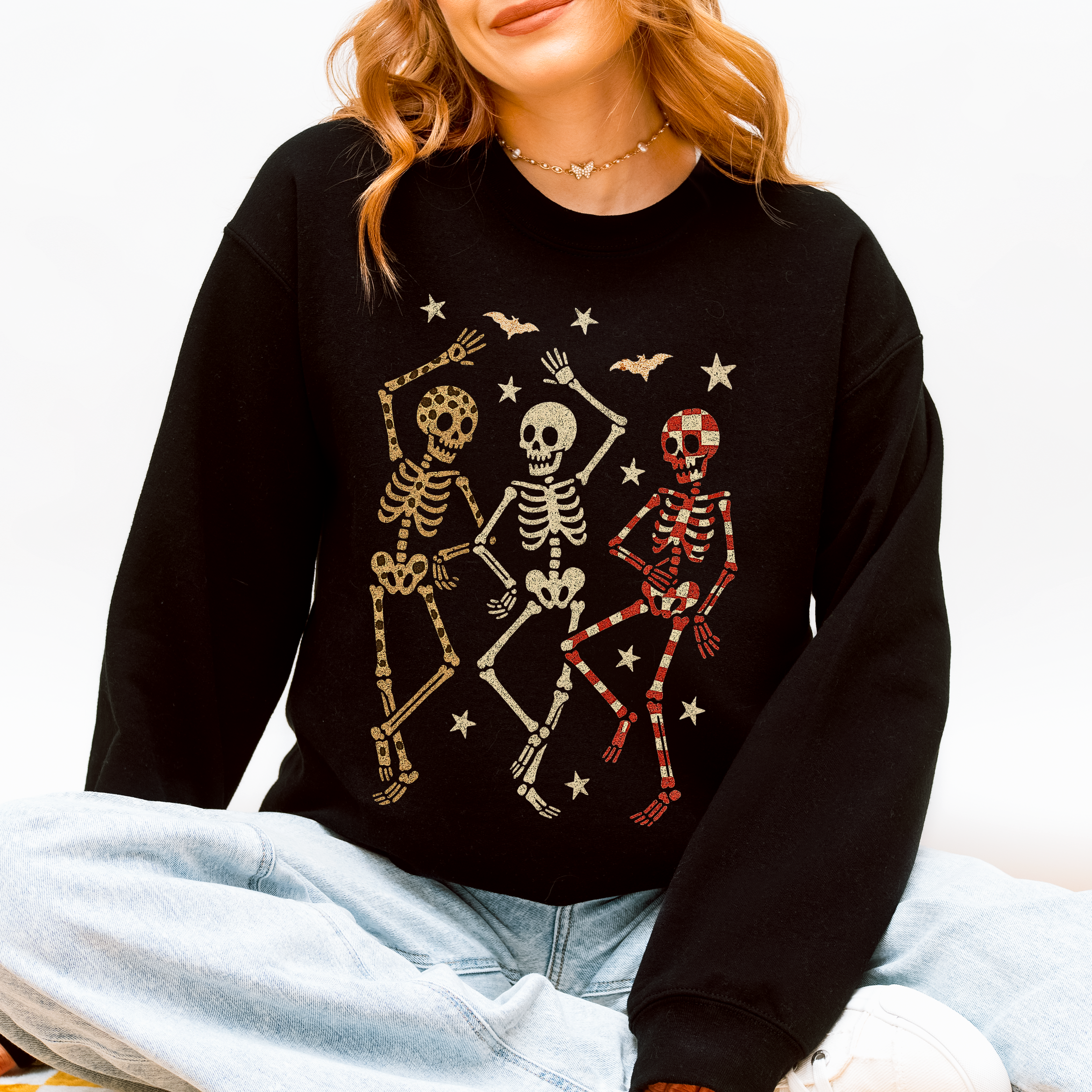 Halloween Dancing Skeletons Leopard Halloween Sweatshirt T-Shirts, Hoodie | PodTeesHub.com