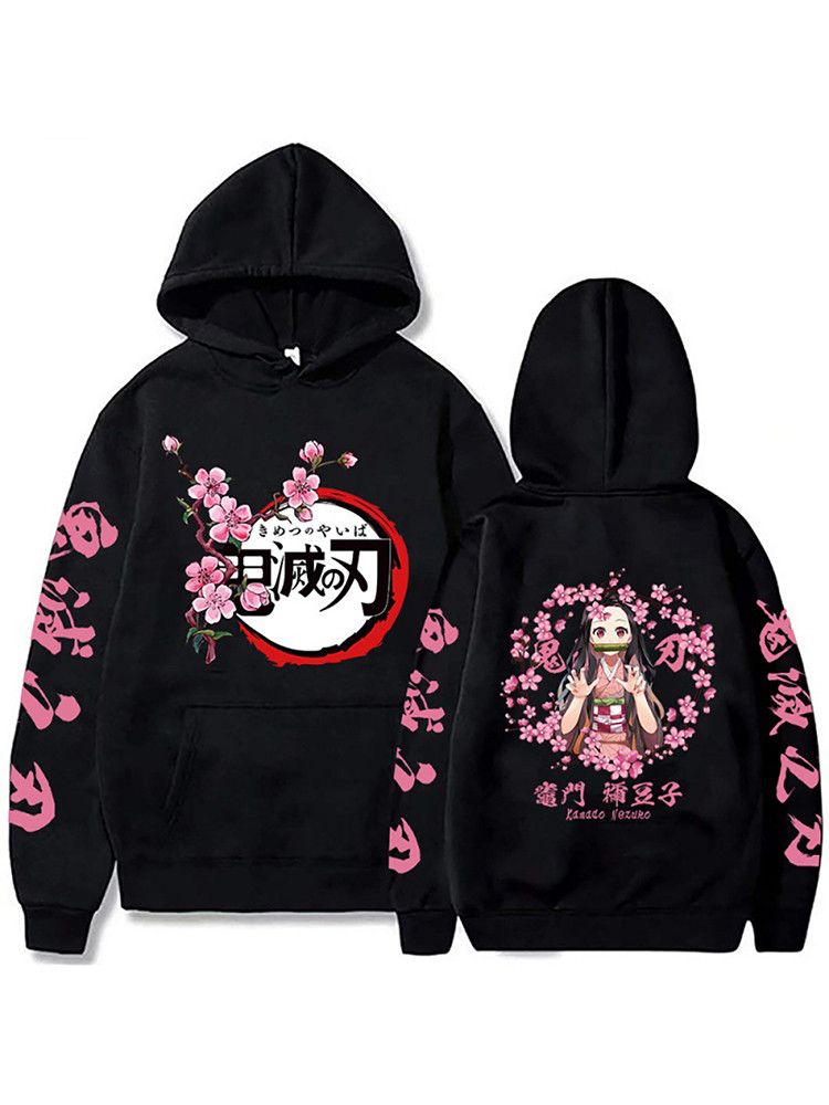 Anime Design Nezuko Hoodie Graphic Printed Hoodies Men Women T-Shirts, Sweatshirt | PodTeesHub.com