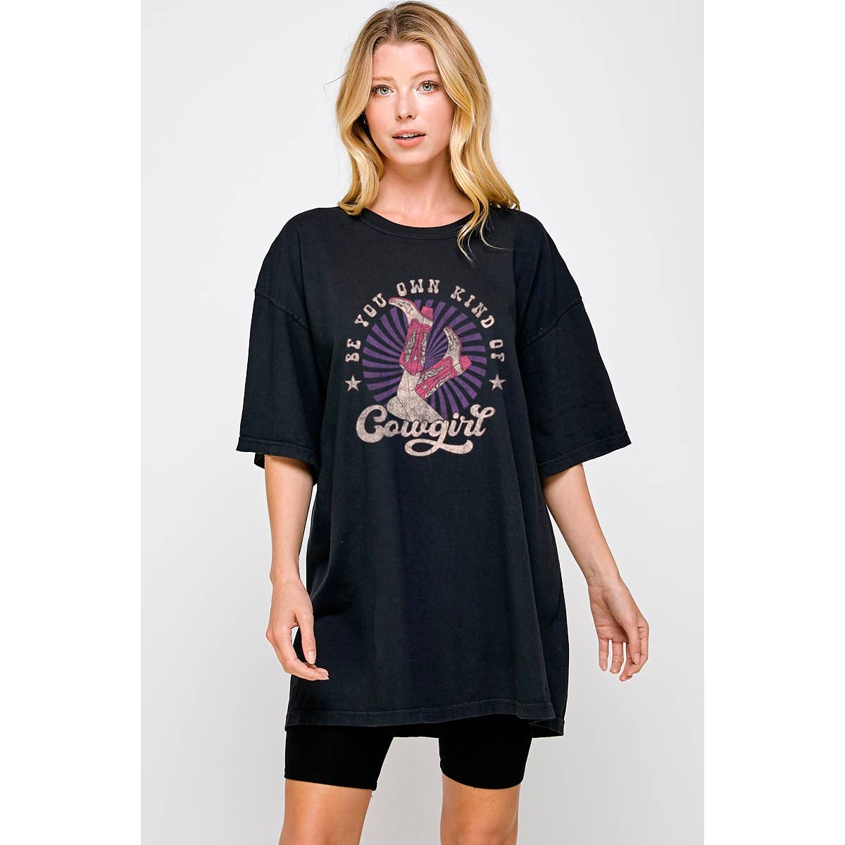 Be You Own Kind of Cowgirl Graphic  Oversized Tee Hoodie, Sweatshirt | PodTeesHub.com