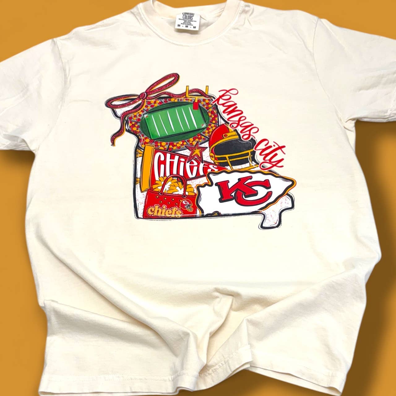 Kc Football Comfort Colors T-Shirt Hoodie, Sweatshirt | PodTeesHub.com