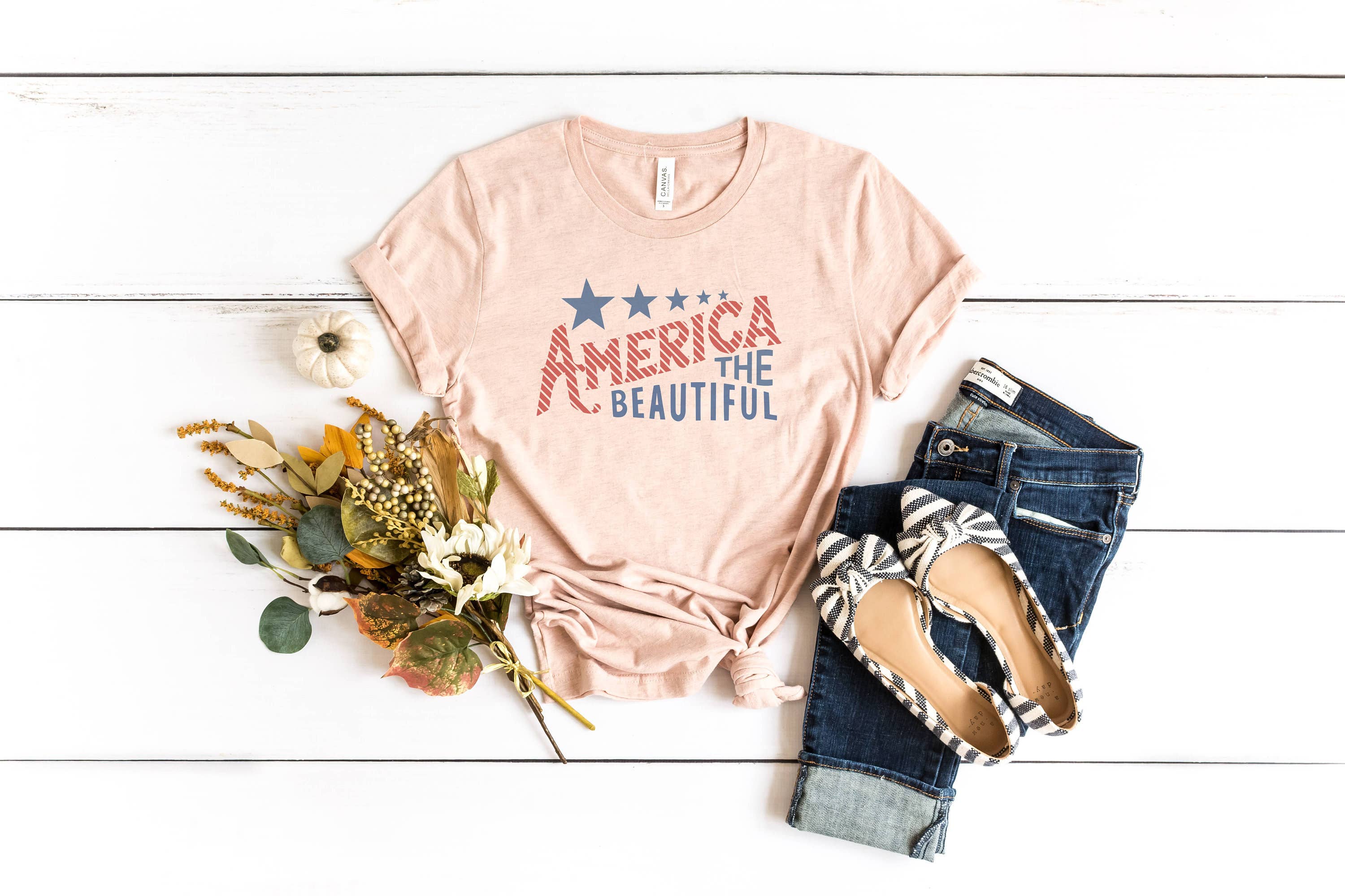 America the Beautiful Flag Tee | Patriotic T Shirt Hoodie, Sweatshirt | PodTeesHub.com
