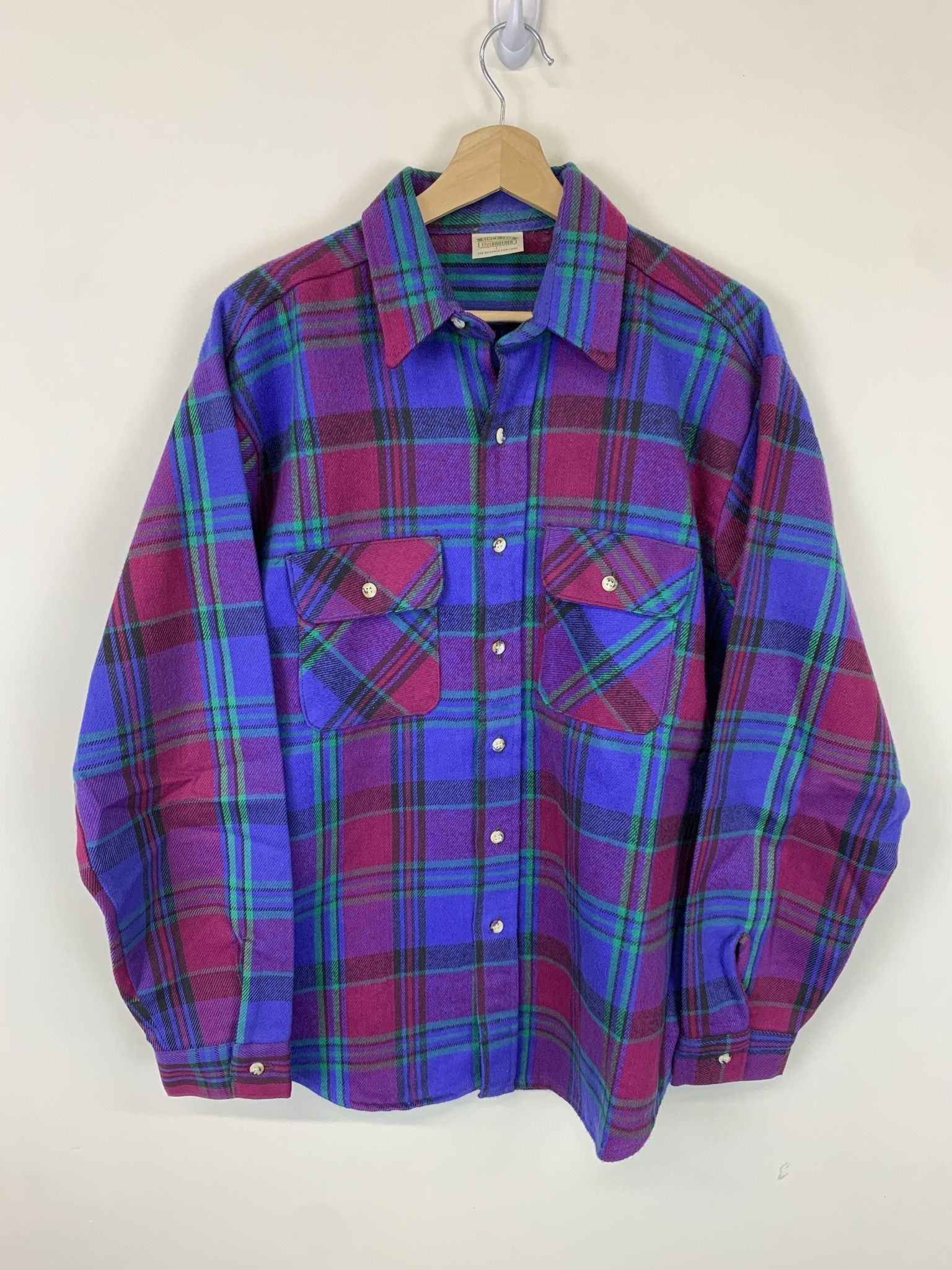 Vintage 1990s Five Brother Purple Thick Cotton Flannel Sizer L T-Shirts, Hoodie, Sweatshirt | PodTeesHub.com
