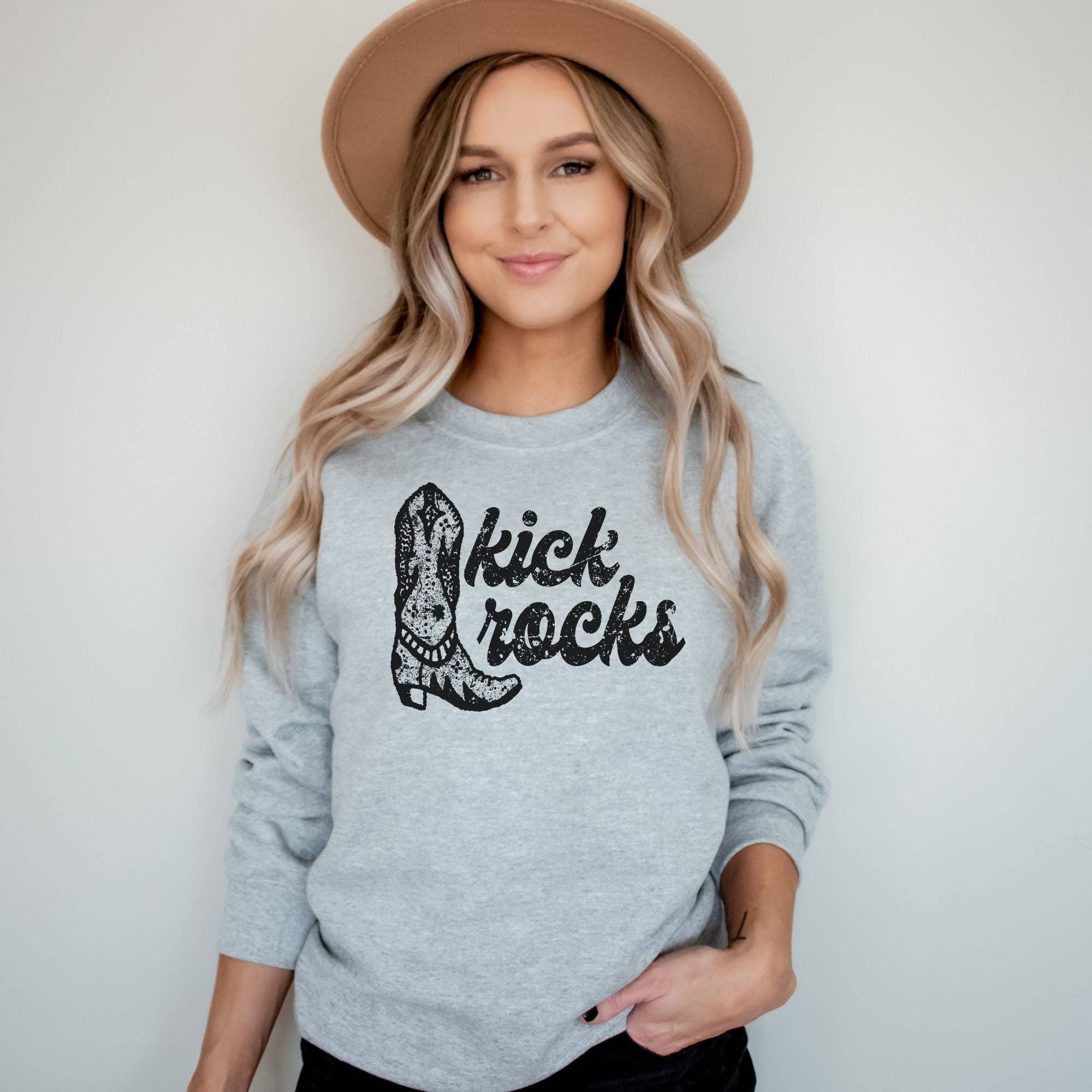 Kick Rocks - Western Sweatshirt *Unisex Fit* T-Shirts, Hoodie | PodTeesHub.com