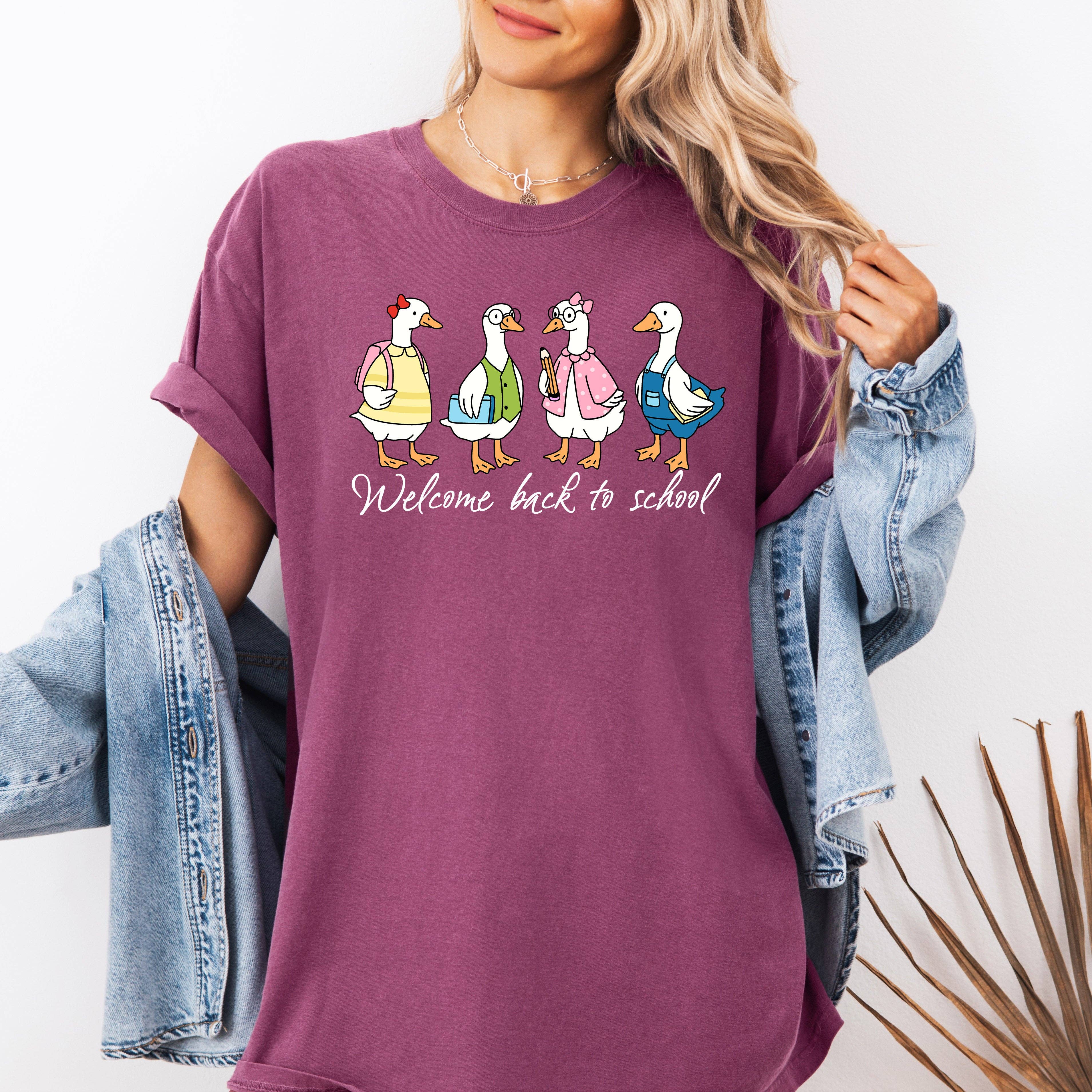 Back To School, Teacher, Goose First Day of School T-Shirt Hoodie, Sweatshirt | PodTeesHub.com
