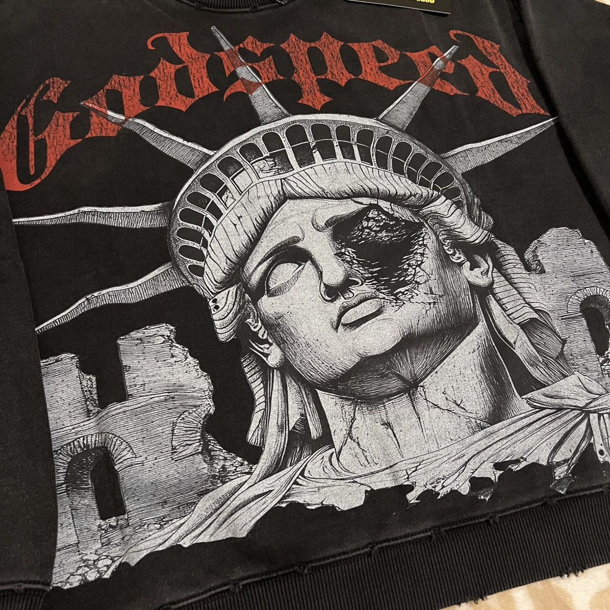 Godspeed R O M E Crewneck Black Wash Size Xs T-Shirts, Hoodie, Sweatshirt | PodTeesHub.com