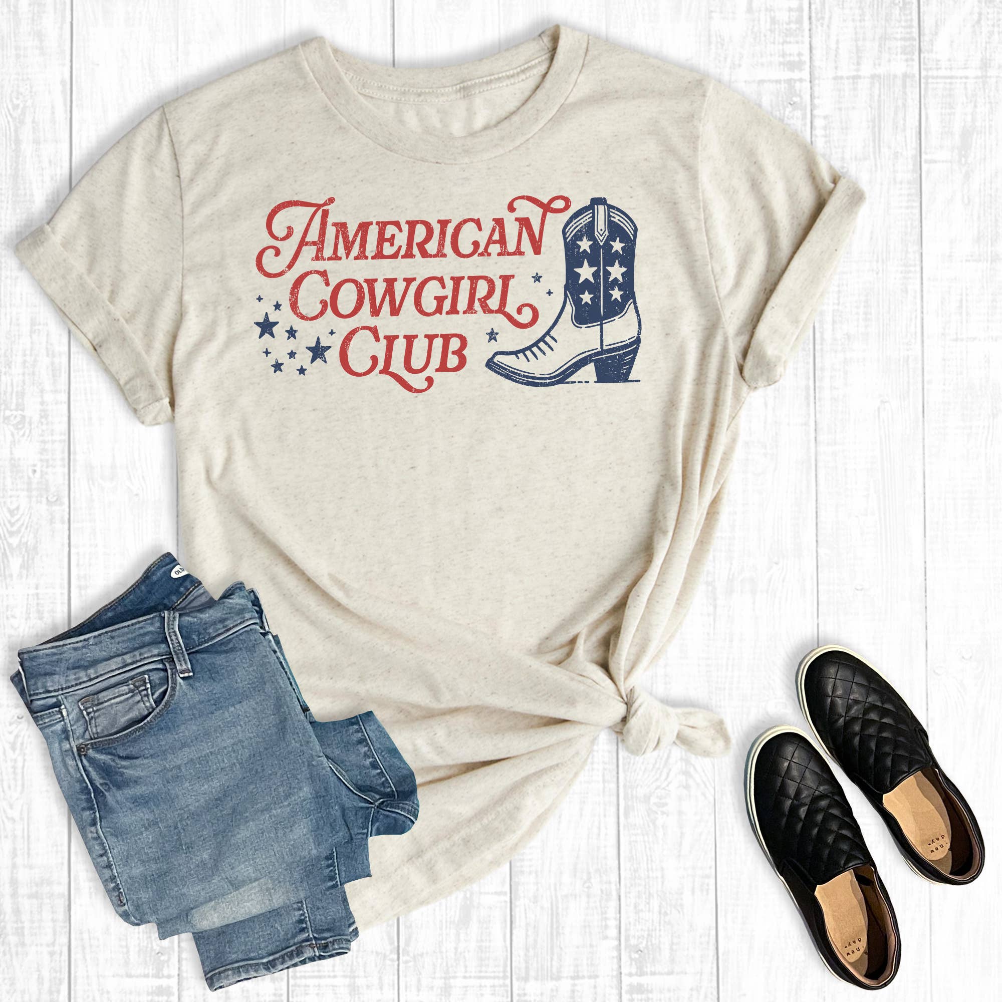 Western Fourth of July American Cowgirl Social Club Tee Hoodie, Sweatshirt | PodTeesHub.com