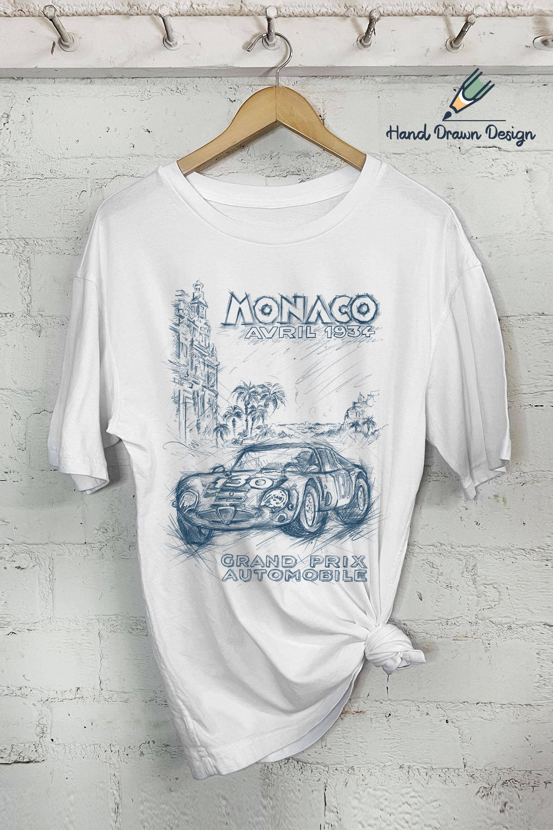 Monaco Grand Prix - Hand Drawn Design (Oversized Tee) Hoodie, Sweatshirt | PodTeesHub.com