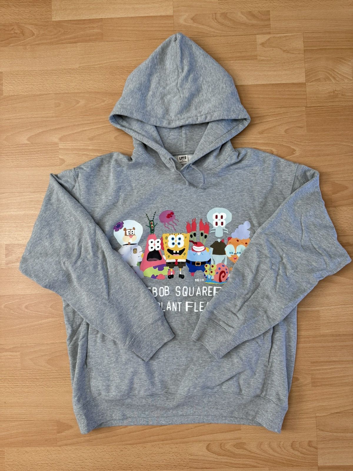 Uniqlo X Cpfm X Spongebob Grey Hoodie T-Shirts, Sweatshirt | PodTeesHub.com