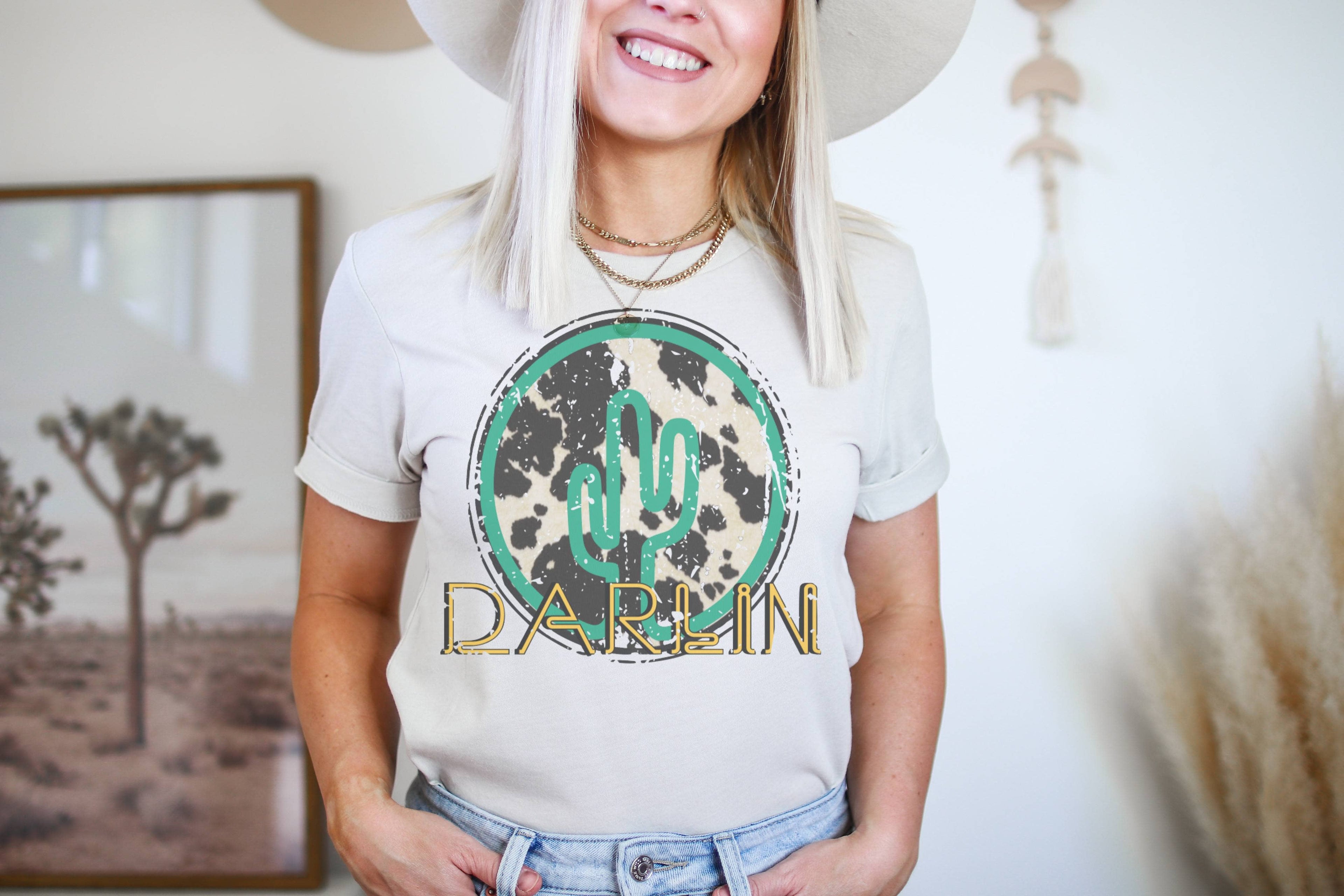 Cowhide Darlin Women's Screen Printed T-Shirt Hoodie, Sweatshirt | PodTeesHub.com