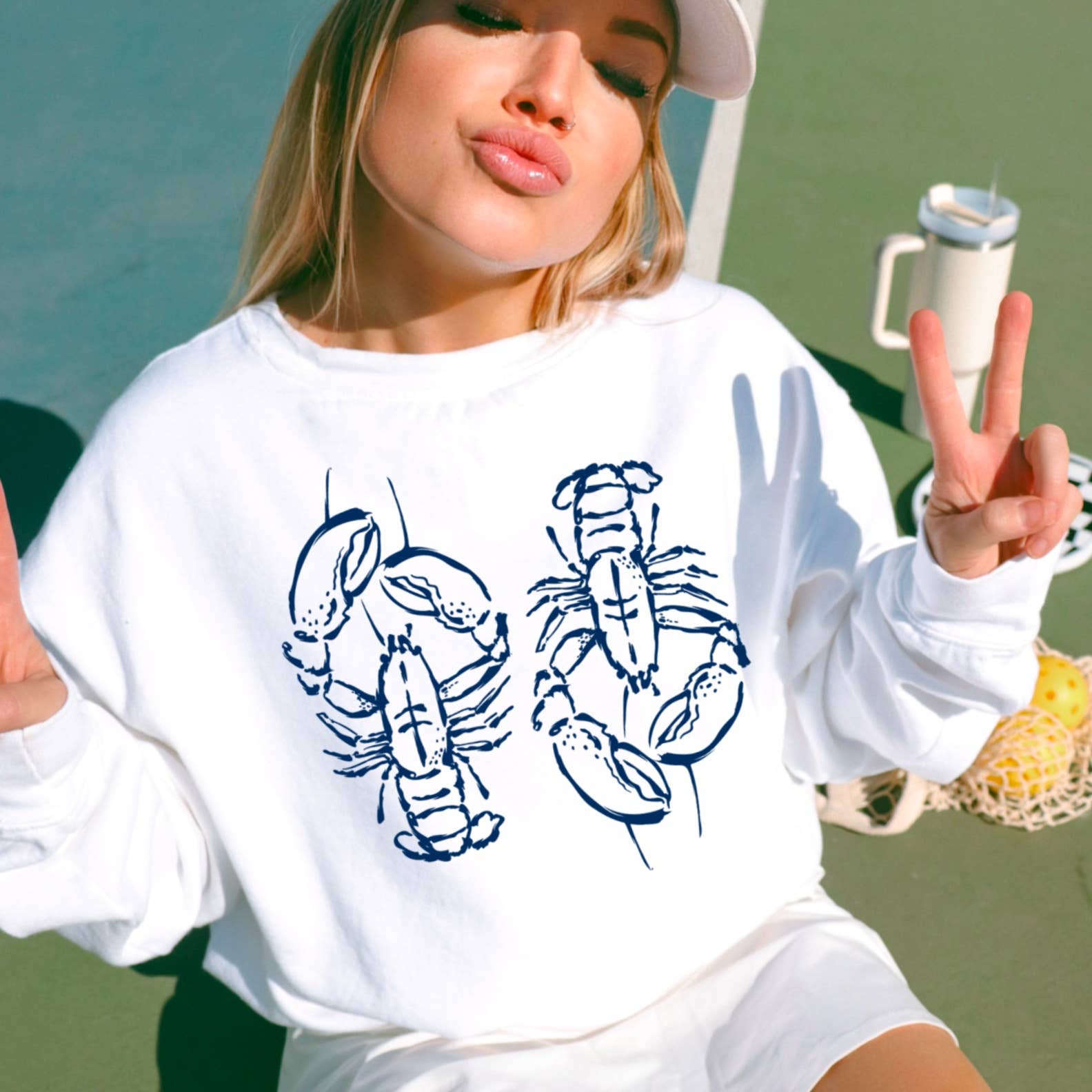 Coastal  Aesthetic | Summer 2025 Lobsters Sweatshirt T-Shirts, Hoodie | PodTeesHub.com