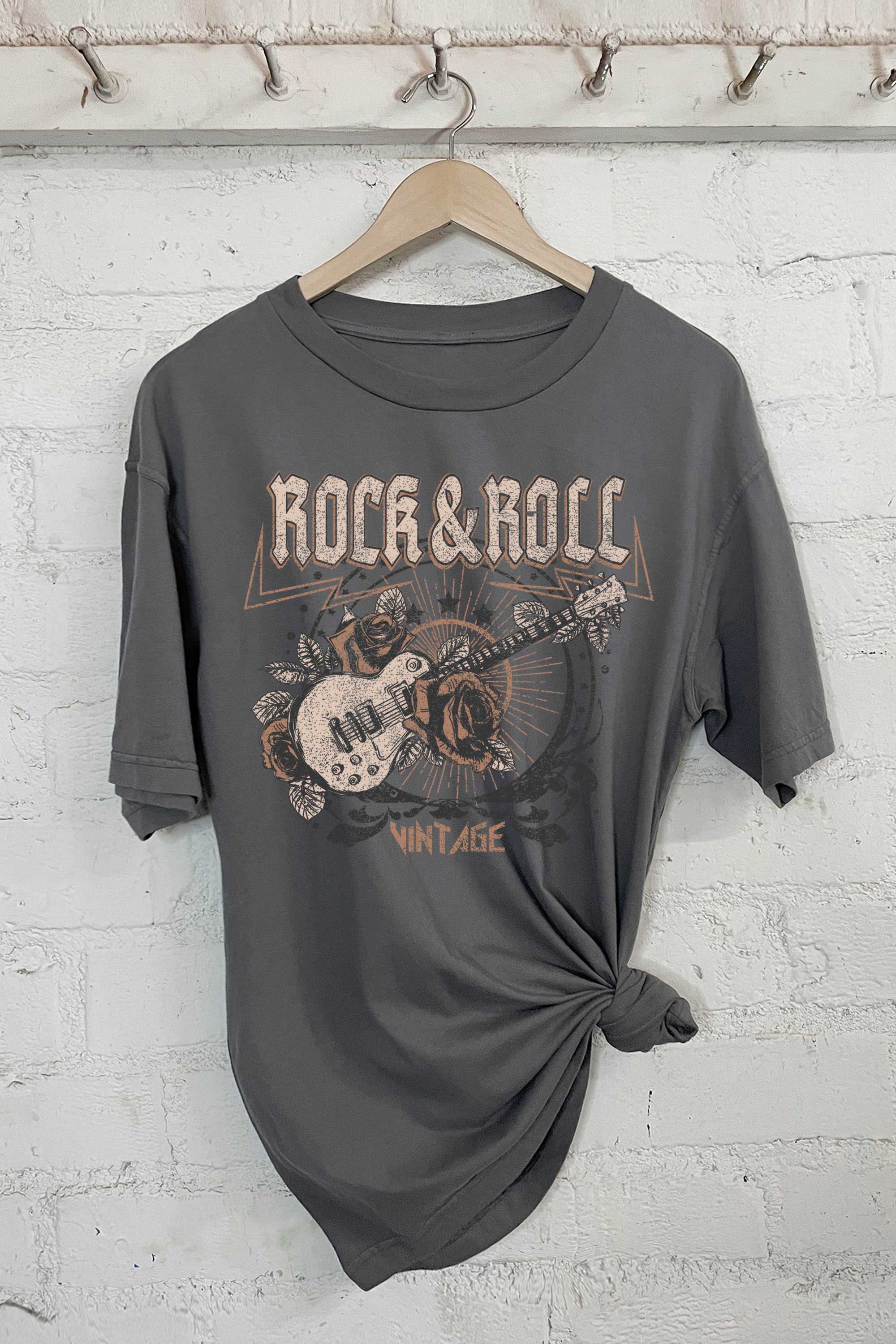 Rock and Roll-Oversized Tee Hoodie, Sweatshirt | PodTeesHub.com