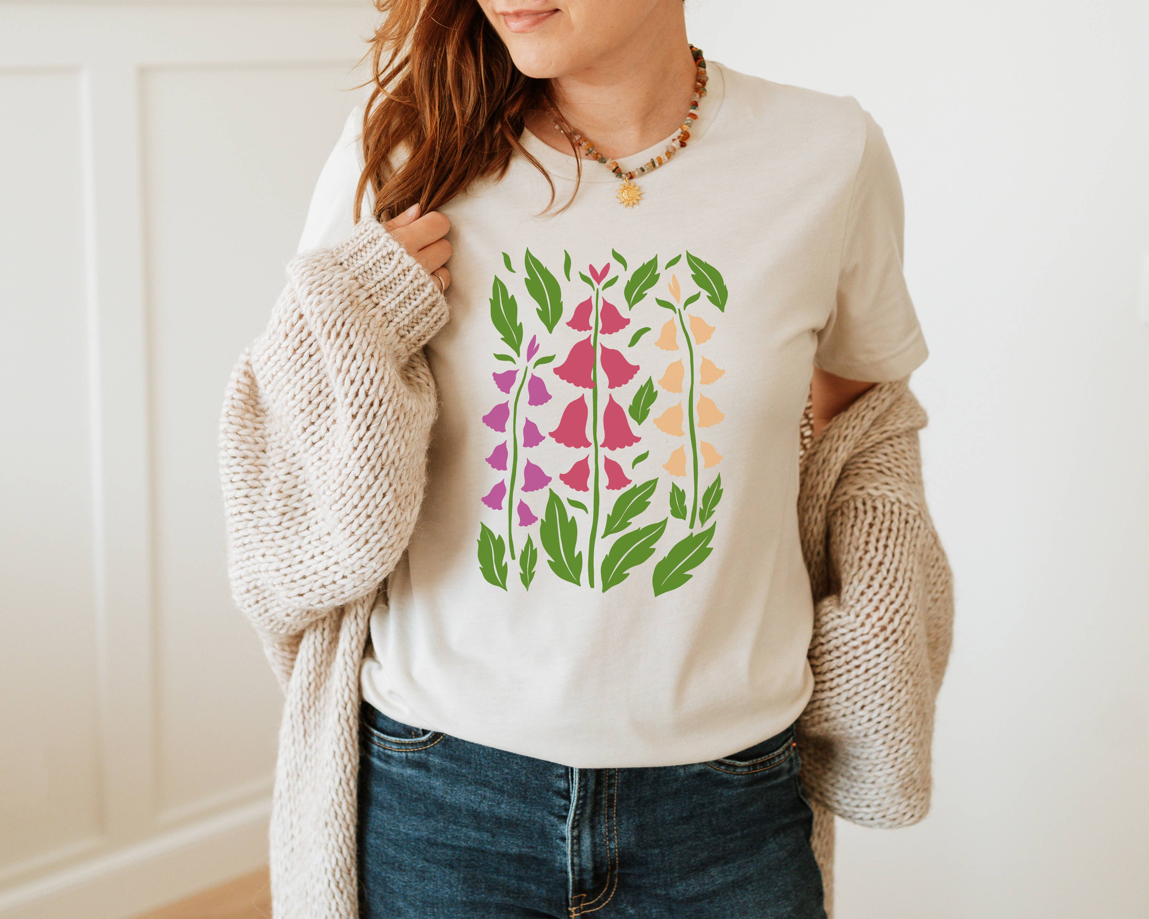 Foxglove Tee | Floral | Sizes XS-2XL Hoodie, Sweatshirt | PodTeesHub.com