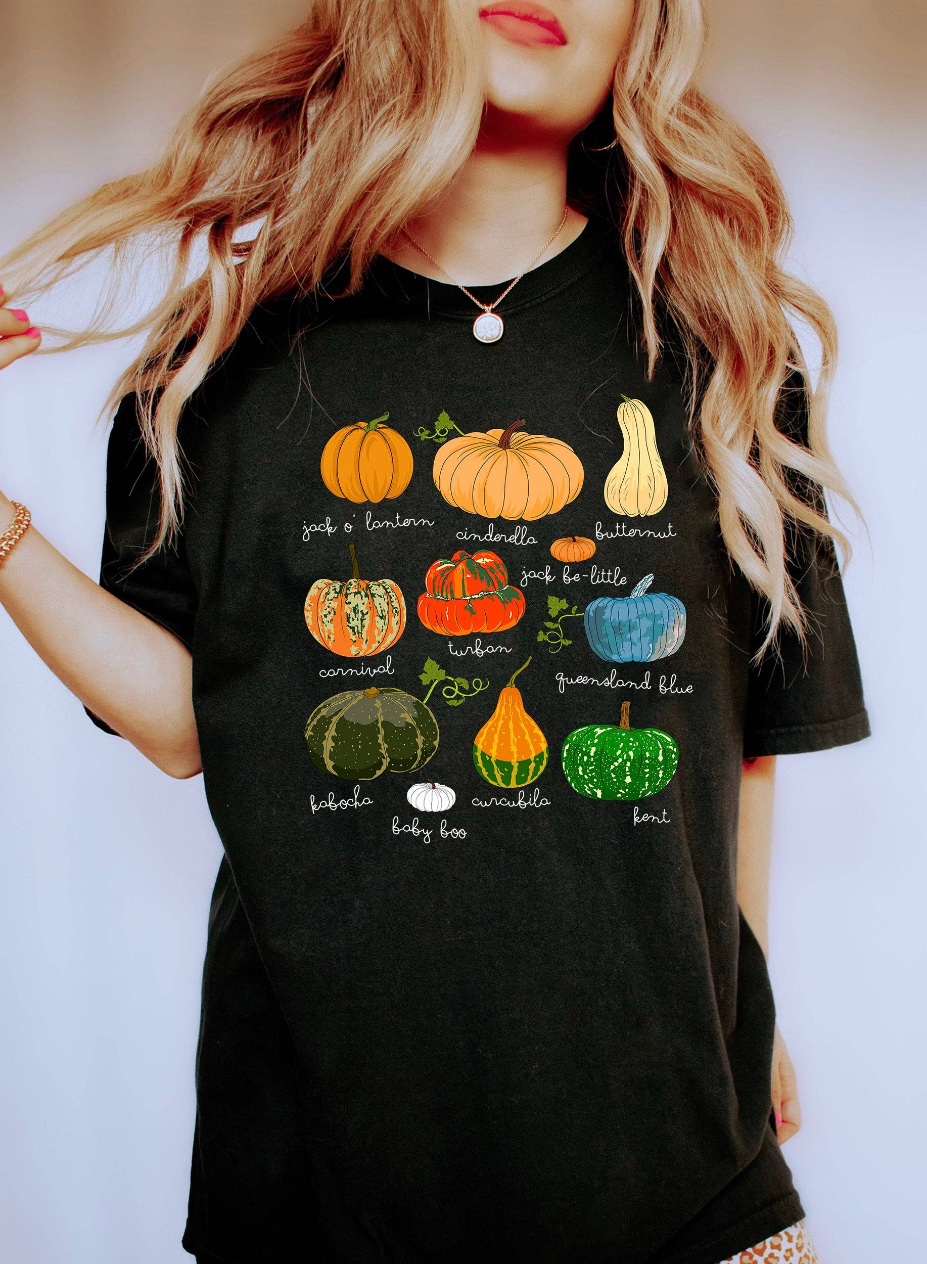 Pumpkins Varieties with Names Wh T-Shirt Hoodie, Sweatshirt | PodTeesHub.com