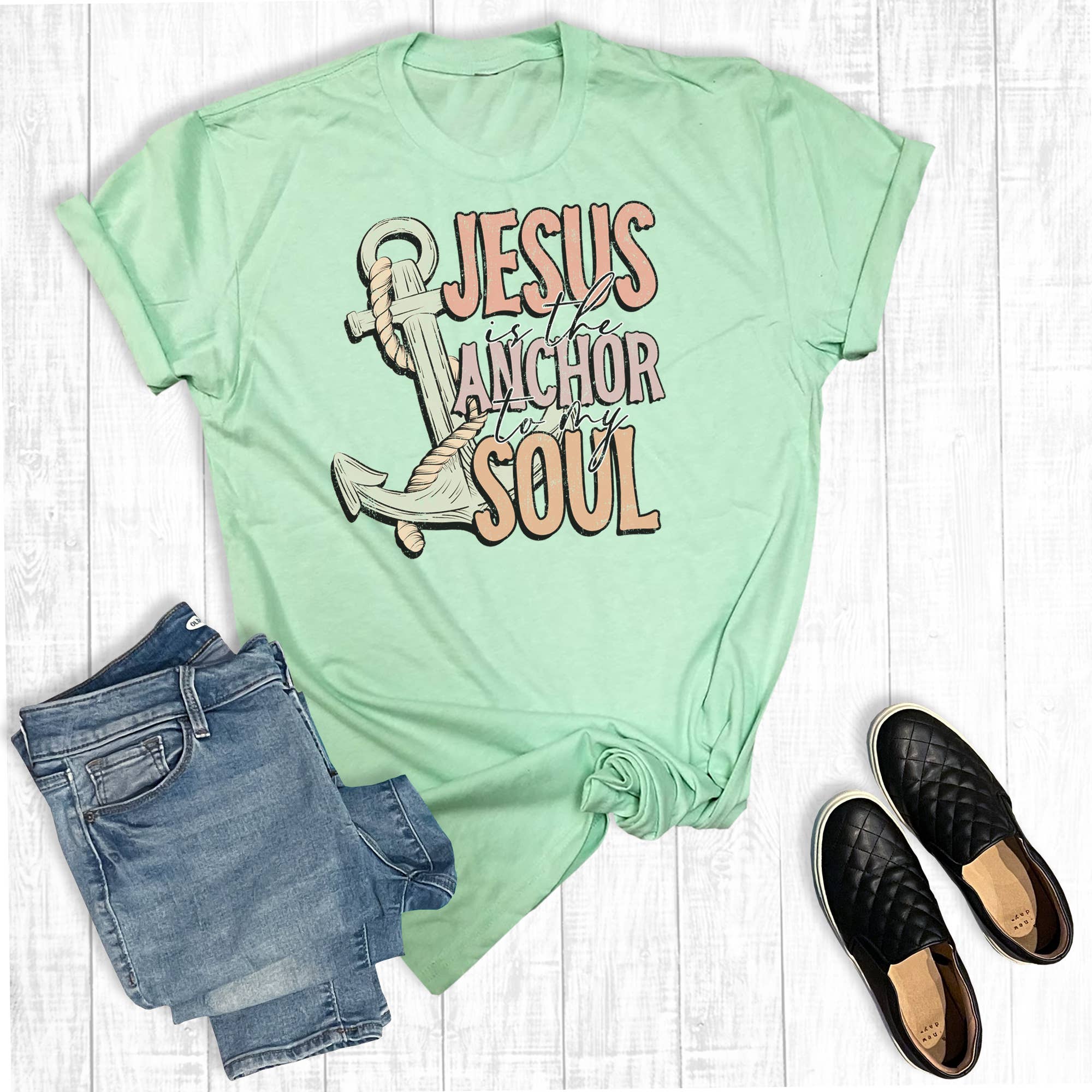 Jesus Is the Anchor To My Soul Graphic Tee Hoodie, Sweatshirt | PodTeesHub.com