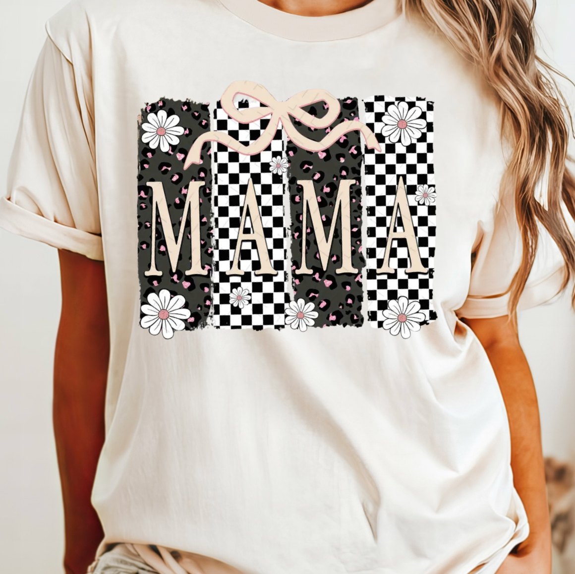 Retro Checkered Mama Tee Hoodie, Sweatshirt | PodTeesHub.com