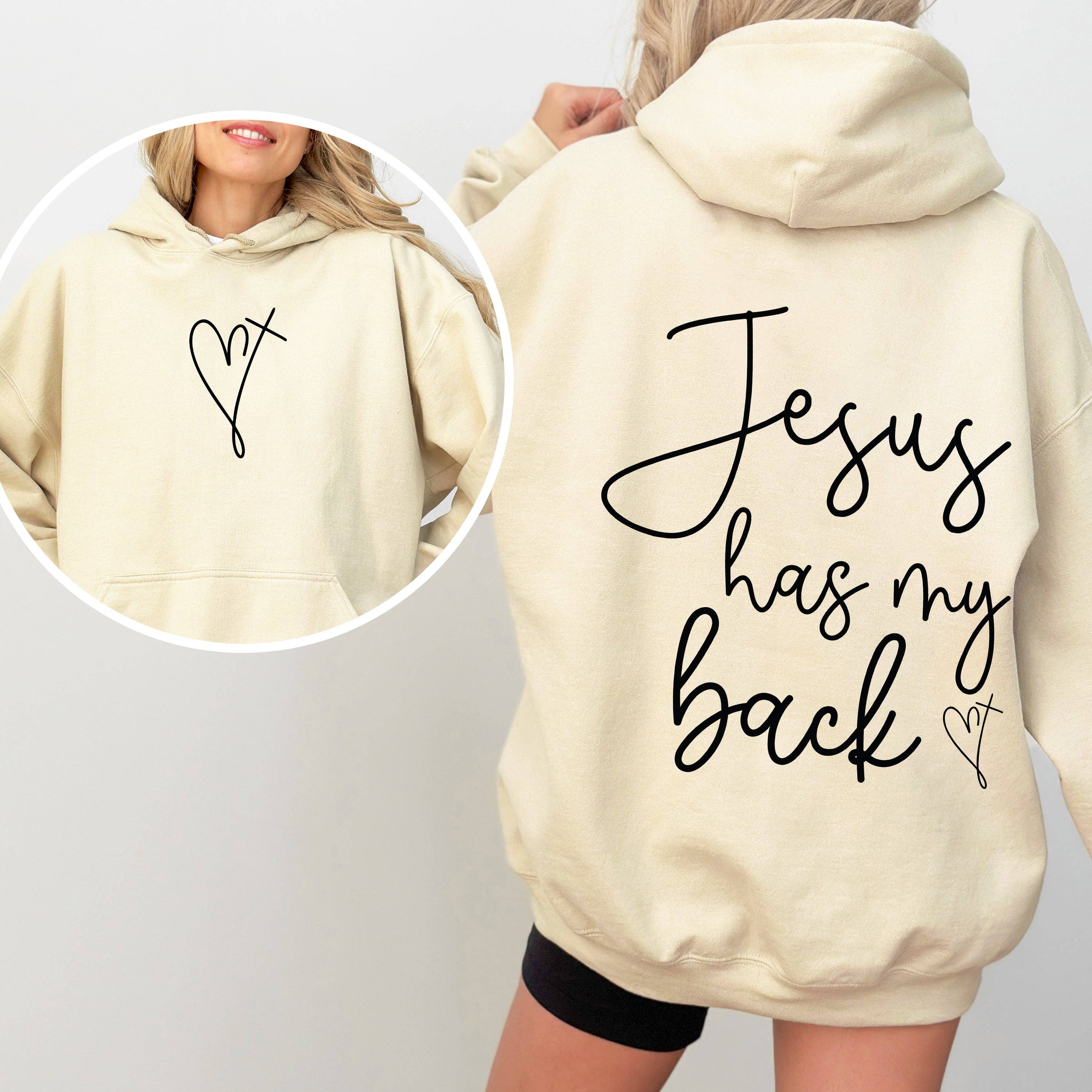 Jesus Has My Back, Religious, Christian, Bible, Faith Hoodie T-Shirts, Sweatshirt | PodTeesHub.com