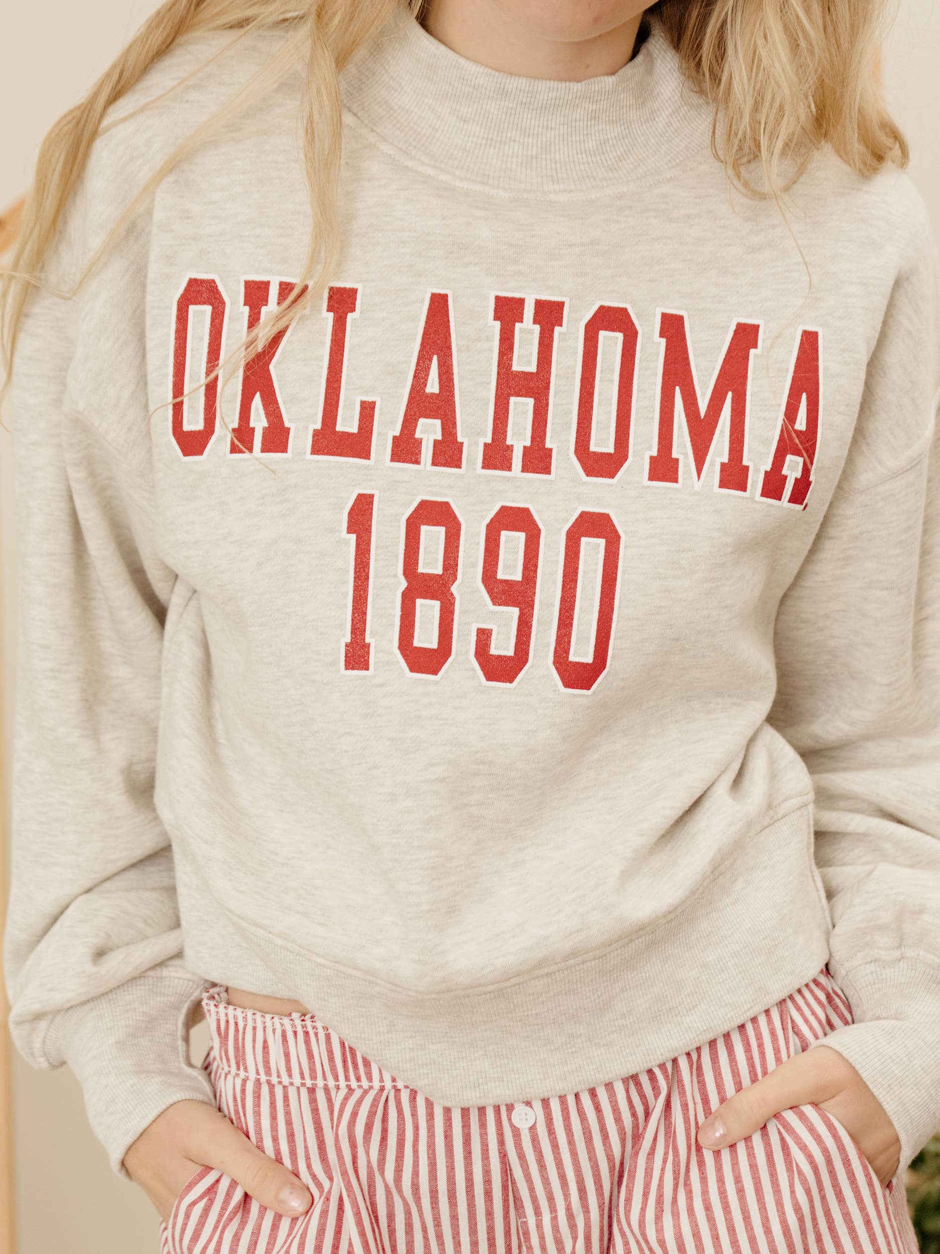 Ou Sooners College Block Puff Ink Gray Mock Neck Sweatshirt T-Shirts, Hoodie | PodTeesHub.com