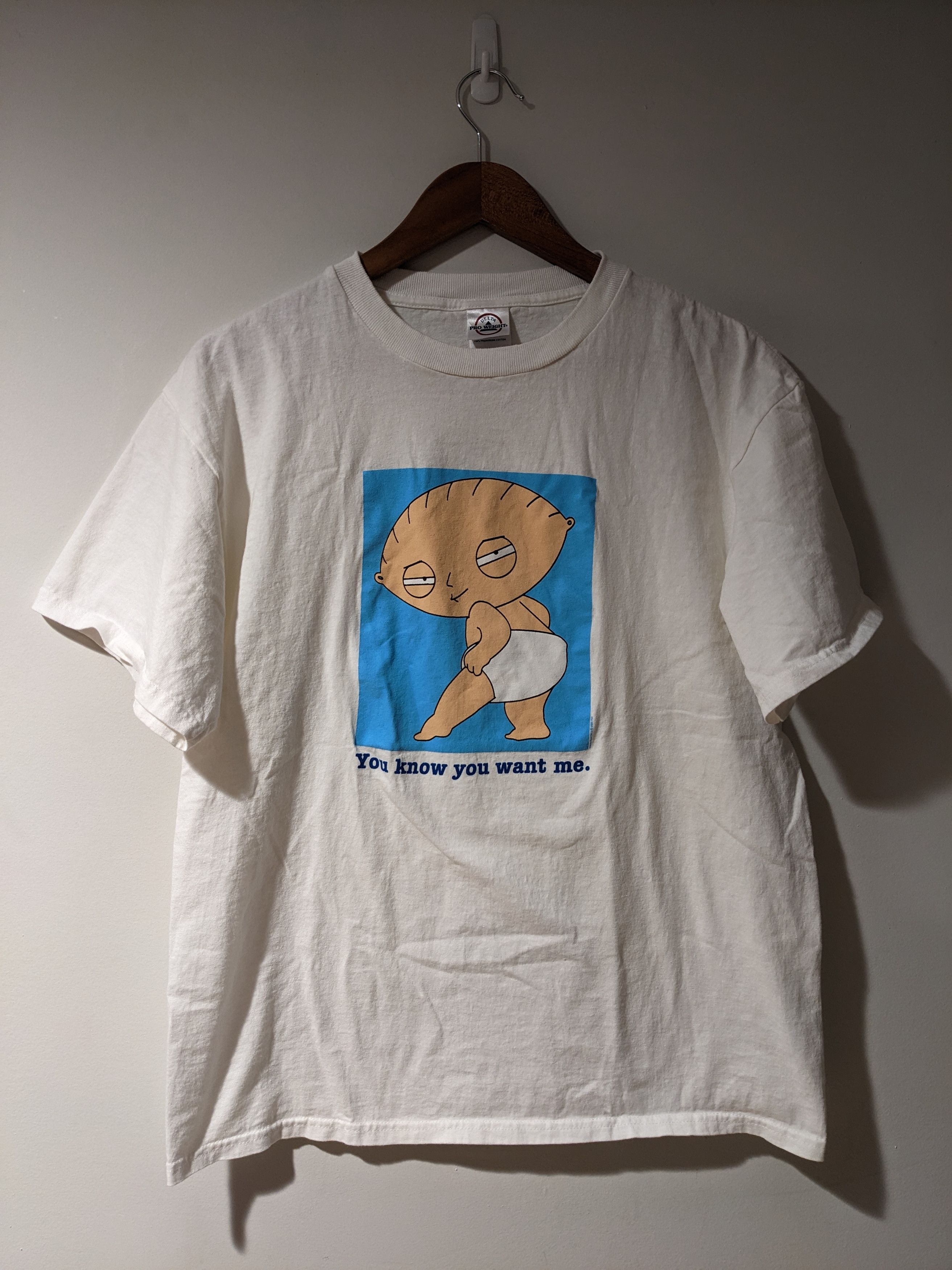 Vintage 2005 Stewie Family Guy White Large T Shirt Hoodie, Sweatshirt | PodTeesHub.com