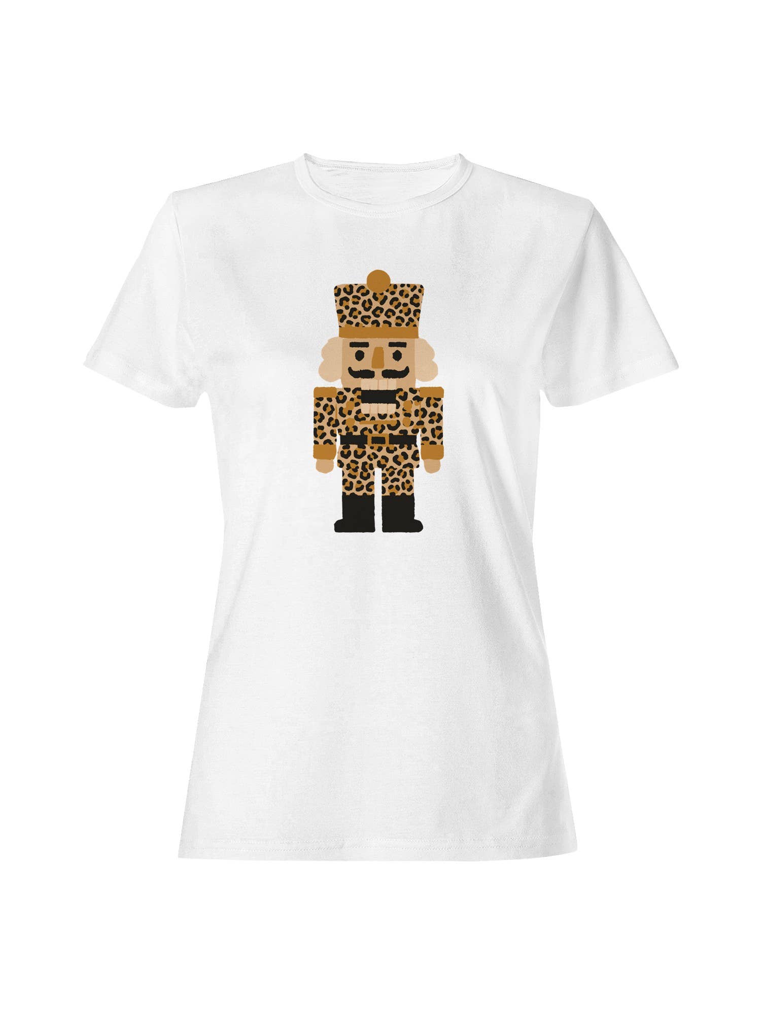 Leopard Print Nutcracker Design Women's T-Shirt Hoodie, Sweatshirt | PodTeesHub.com