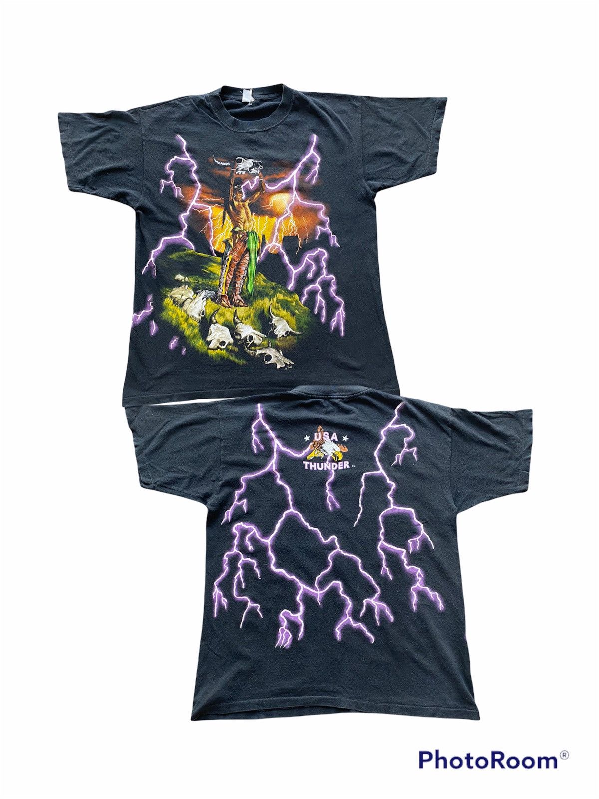 Travis Scott Vintage Thunder Lightening Usa 90s Tee Hoodie, Sweatshirt | PodTeesHub.com