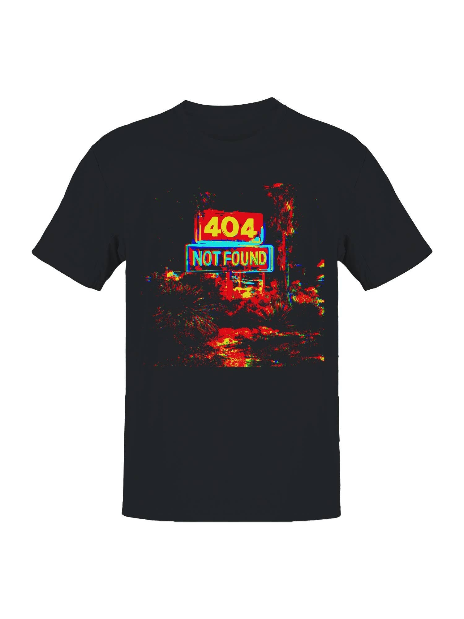 Vibrant 404 Not Found Glitch Art Men's T-Shirt Hoodie, Sweatshirt | PodTeesHub.com