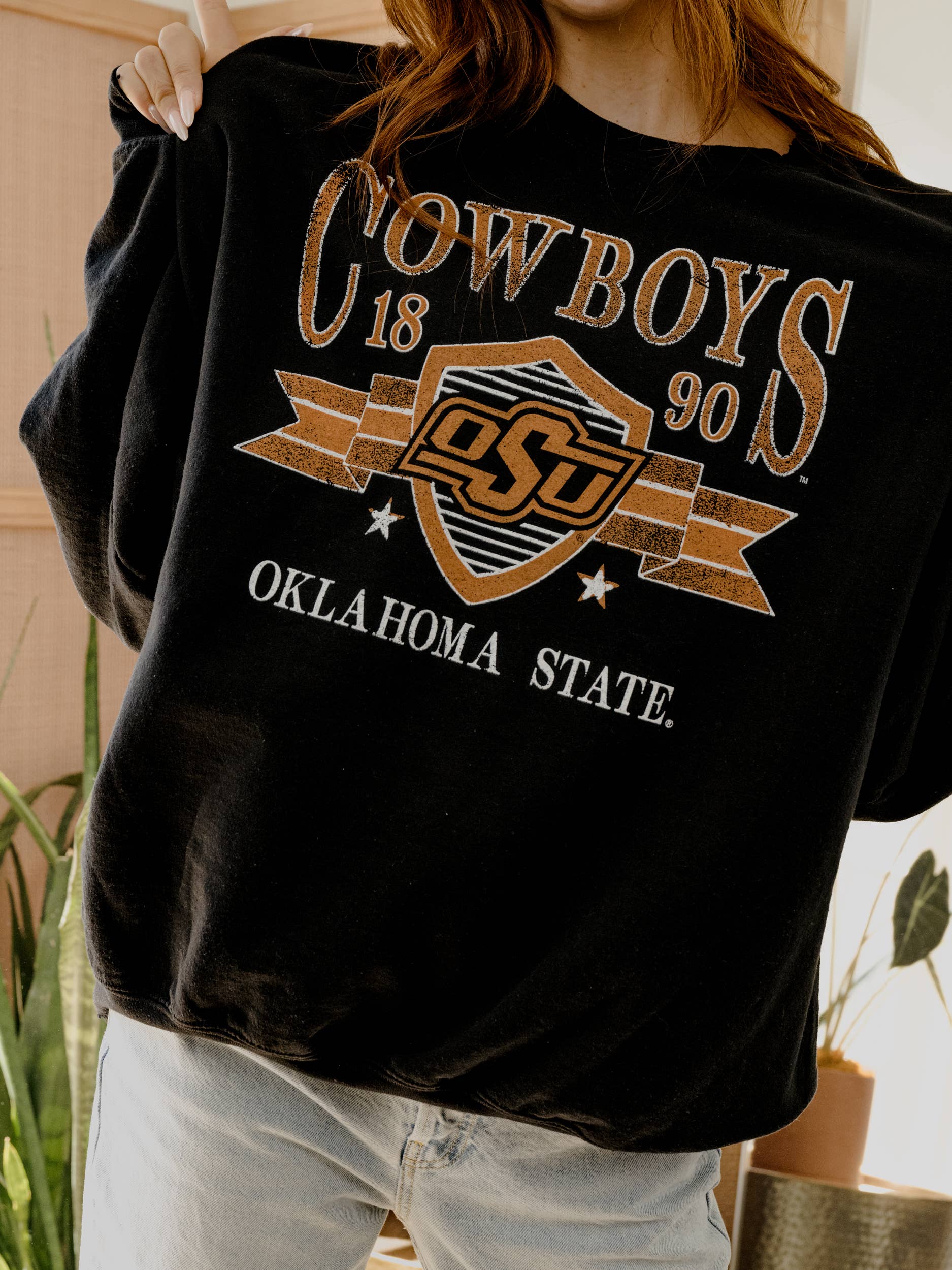 Osu Cowboys Pep Rally Black Thrifted Sweatshirt T-Shirts, Hoodie | PodTeesHub.com