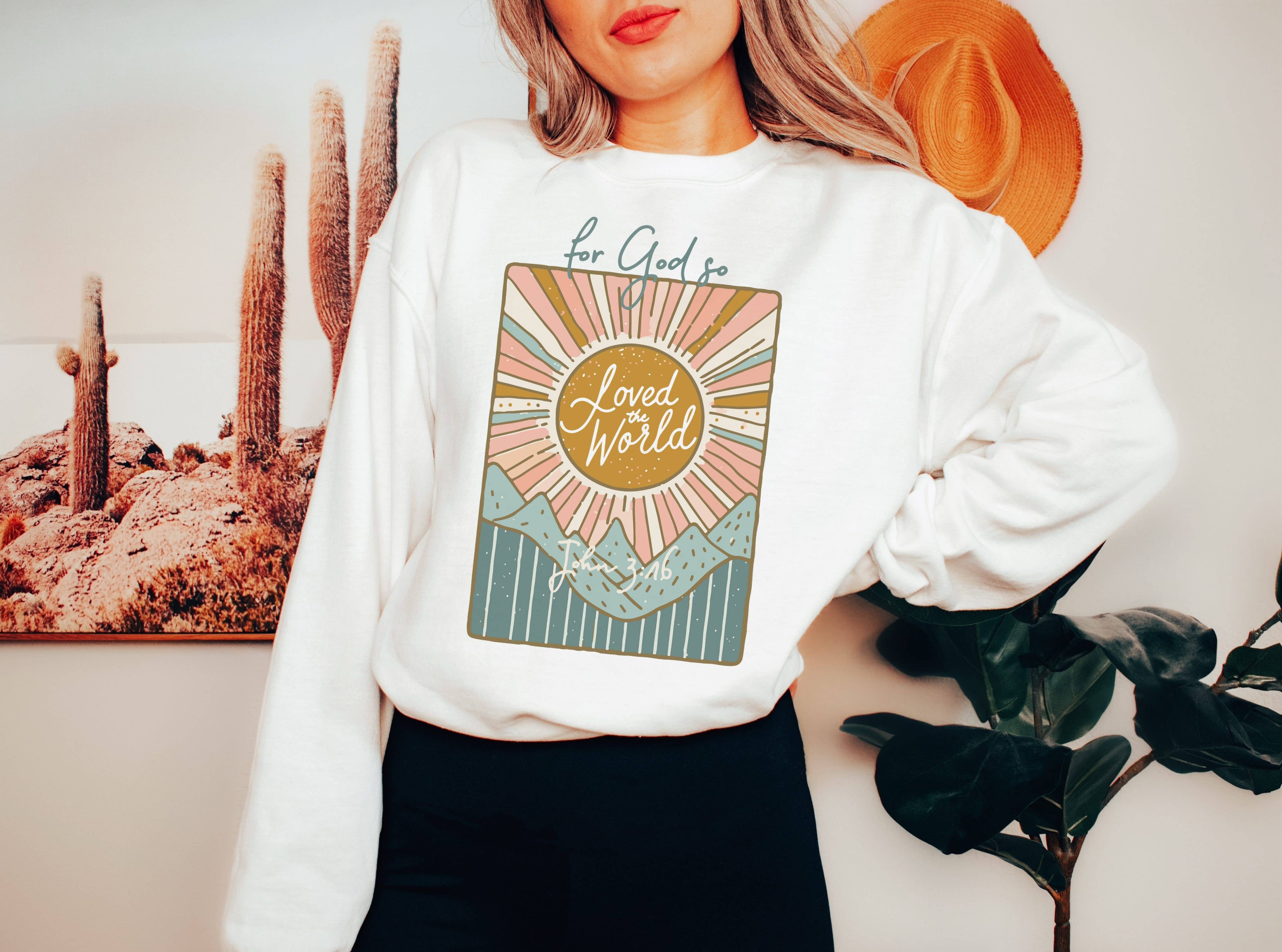 God So Loved the World Religious Crew Neck Sweatshirt T-Shirts, Hoodie | PodTeesHub.com