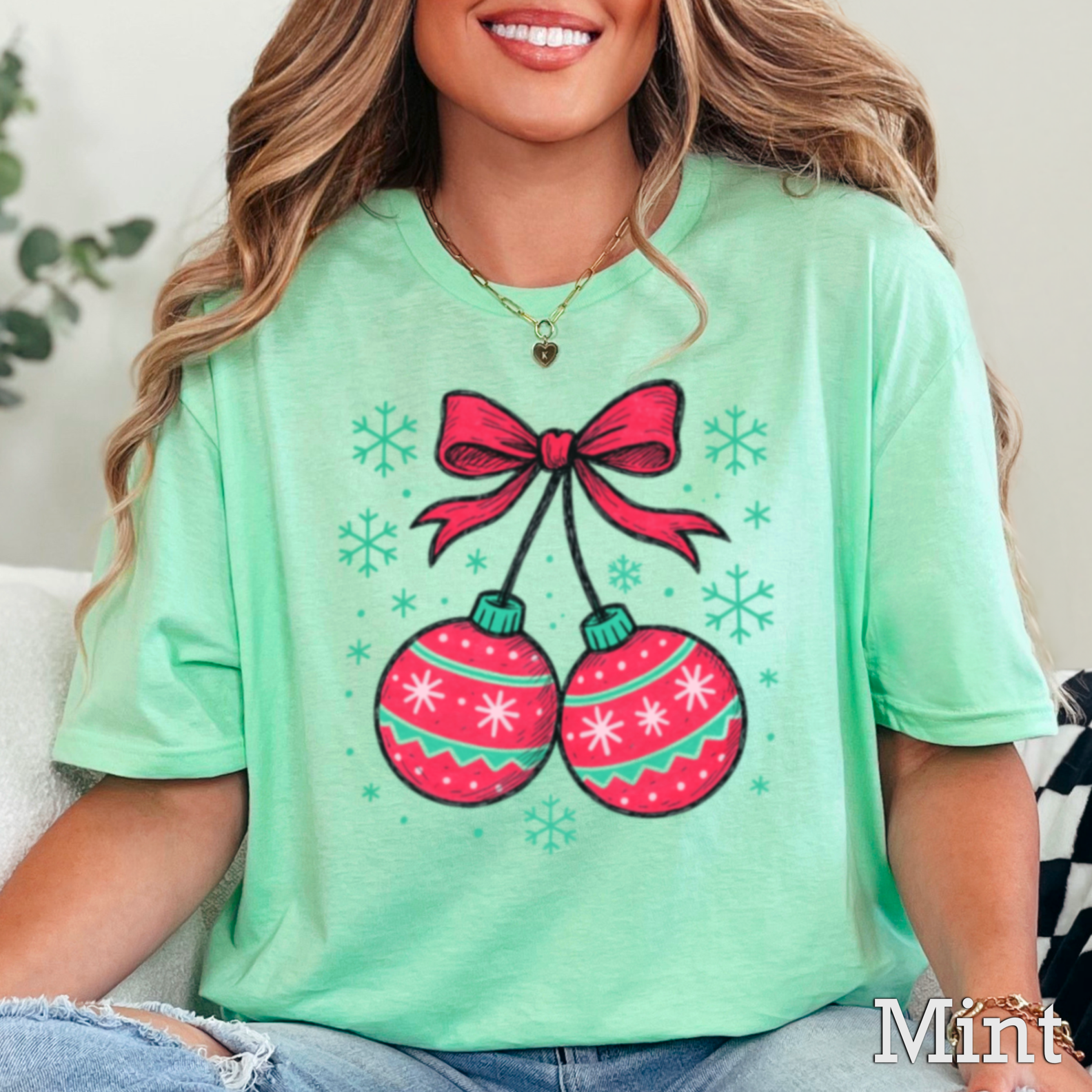 Christmas Cherries Christmas 2025 Graphic Tee | Gildan Hoodie, Sweatshirt | PodTeesHub.com