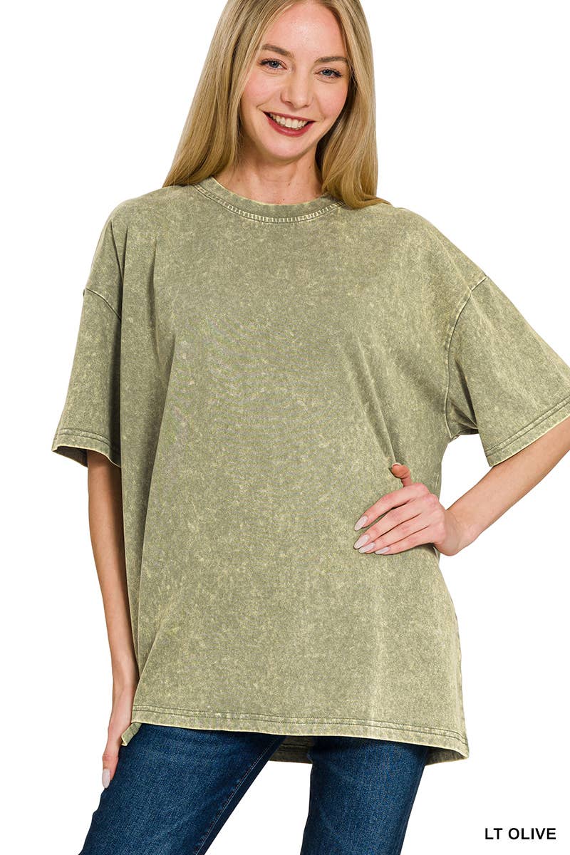 0827 Washed Premium Cotton Oversized Tee SI-28040 Hoodie, Sweatshirt | PodTeesHub.com