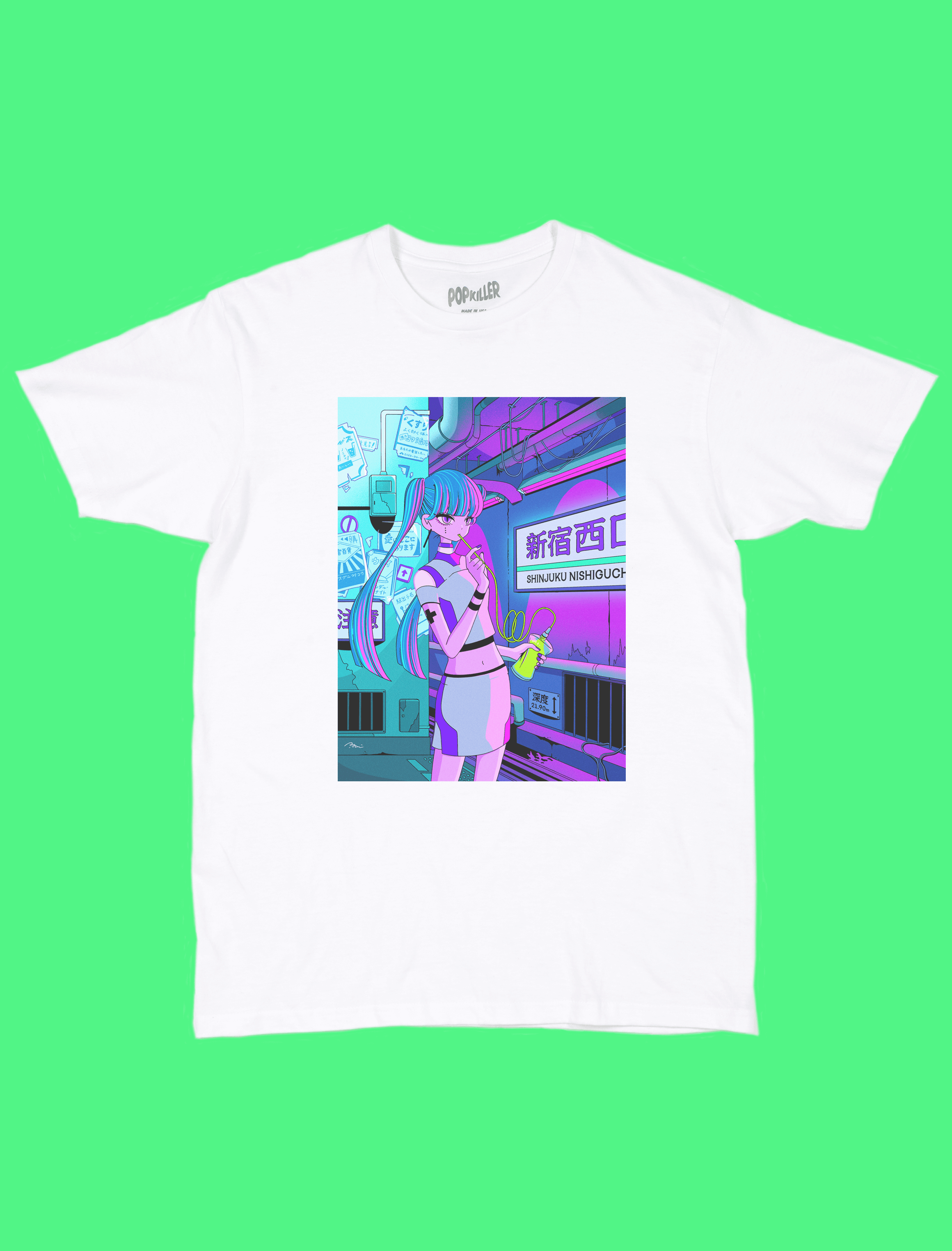 Popkiller Artist Series A.Yami Shinjuku Twin-Tail Girl Classic T-Shirt Hoodie, Sweatshirt | PodTeesHub.com