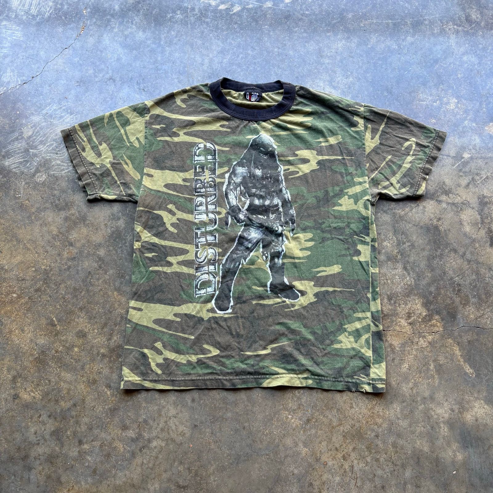 Giant Rare Vintage Disturbed Camo Band T Shirt Hoodie, Sweatshirt | PodTeesHub.com