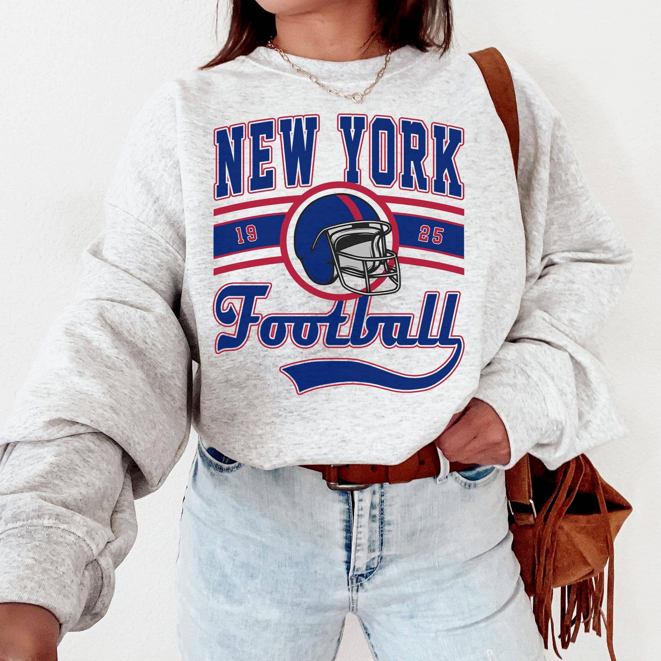 Vintage Ny Giant Sweatshirt  Retro Football Crewneck T-Shirts, Hoodie | PodTeesHub.com