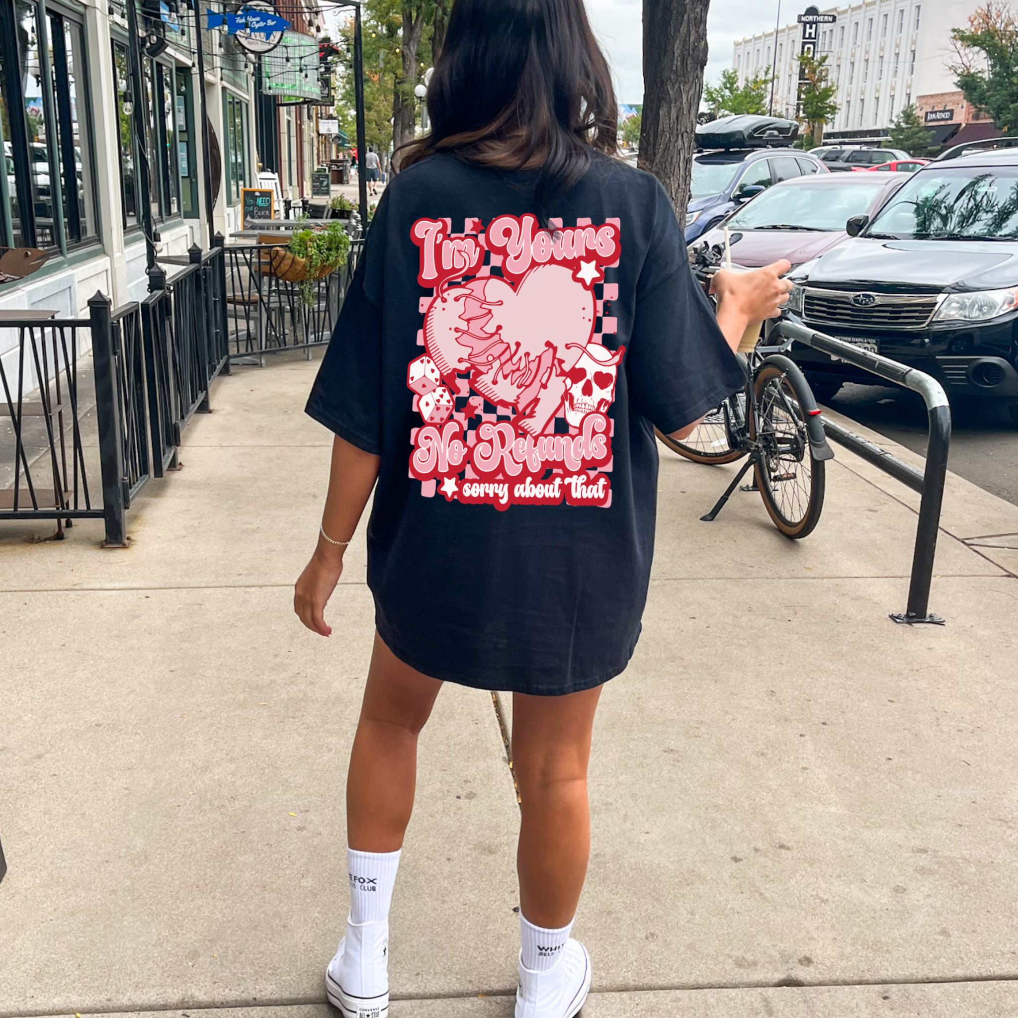 I'm Yours No Refunds Valentines Front & Back Graphic Tee Hoodie, Sweatshirt | PodTeesHub.com