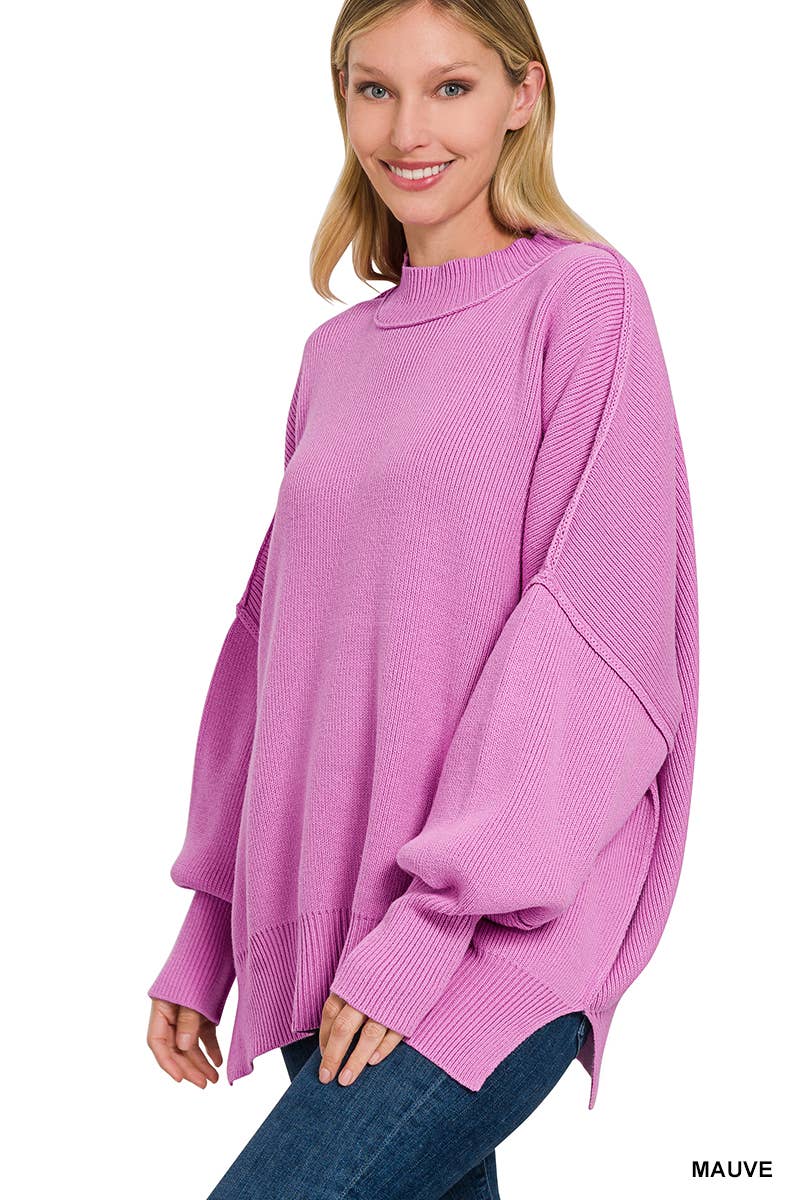 .SI-25416 Side Slit Oversized Sweater T-Shirts, Hoodie, Sweatshirt | PodTeesHub.com