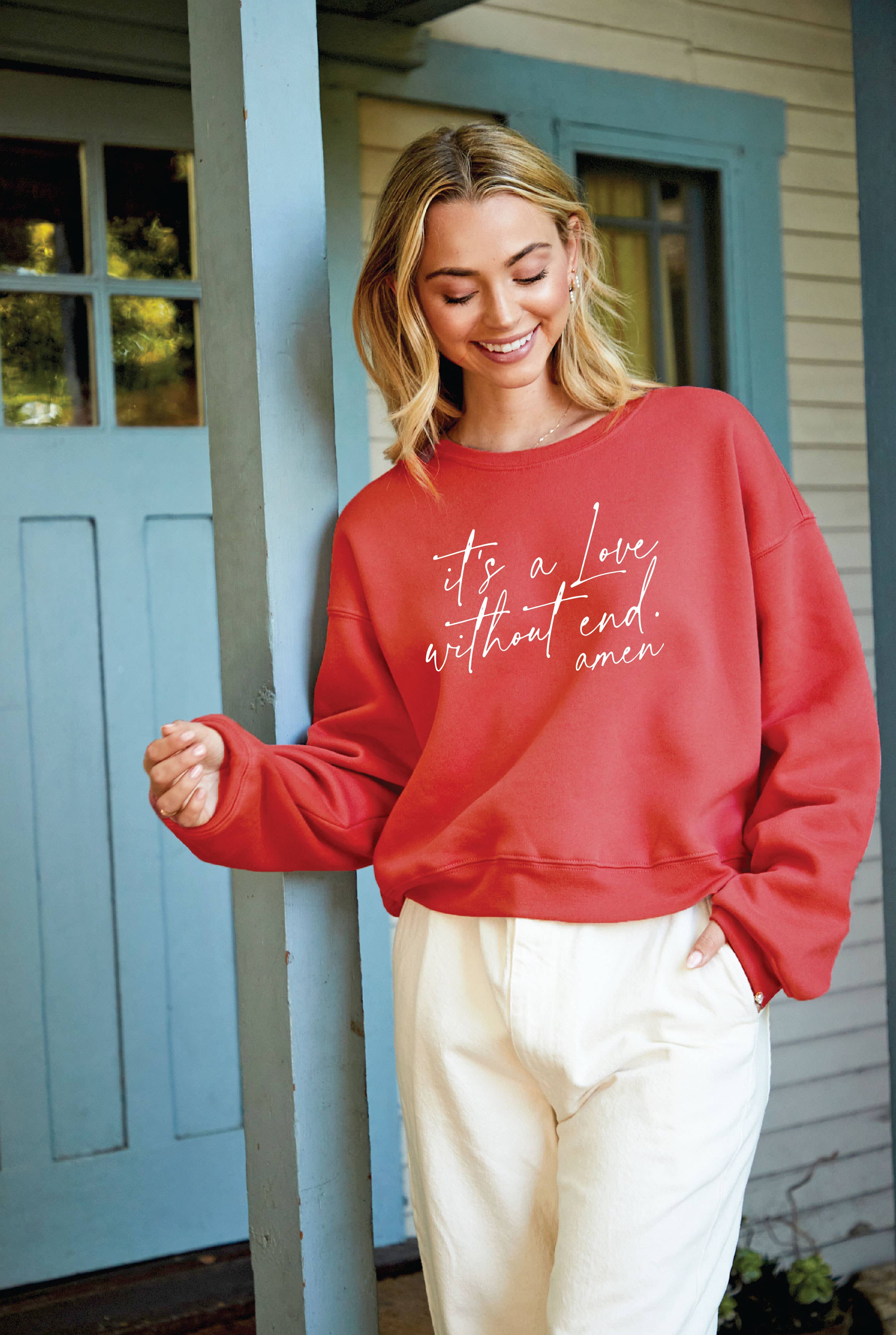 It's A Love Without End Mid Graphic Sweatshirt T-Shirts, Hoodie | PodTeesHub.com