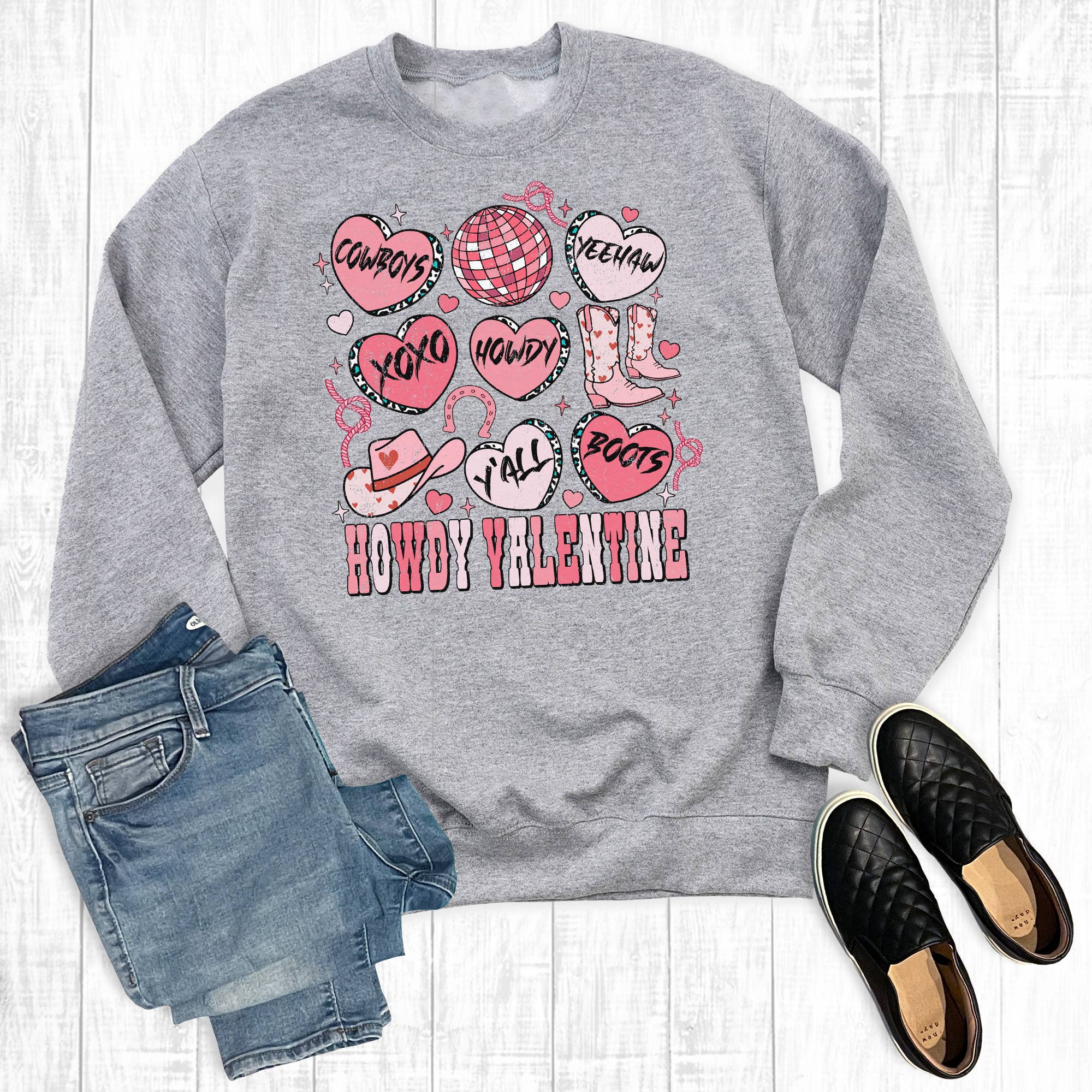 Western Howdy Valentine Sweatshirt T-Shirts, Hoodie | PodTeesHub.com