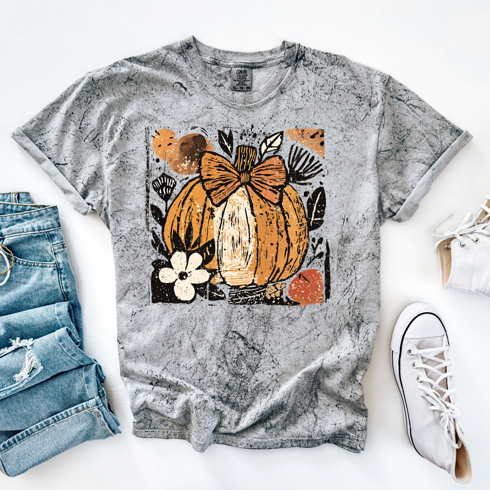 Distressed Pumpkin | Unisex Color Blast T-Shirt Hoodie, Sweatshirt | PodTeesHub.com