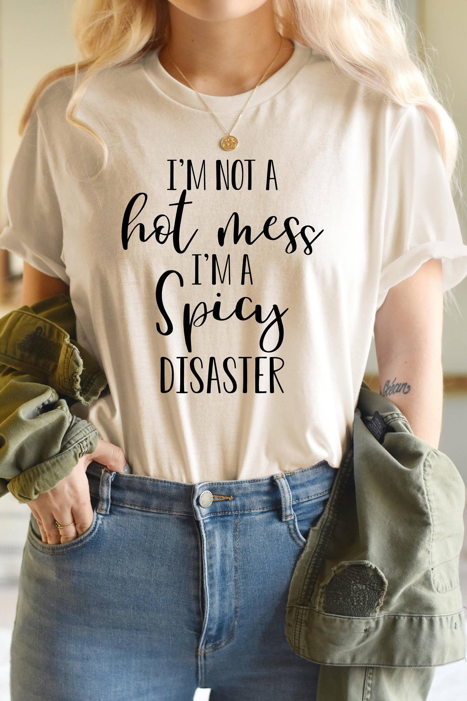 I'm Not A Hot Mess I'm A Spicy Disaster T-Shirt Hoodie, Sweatshirt | PodTeesHub.com