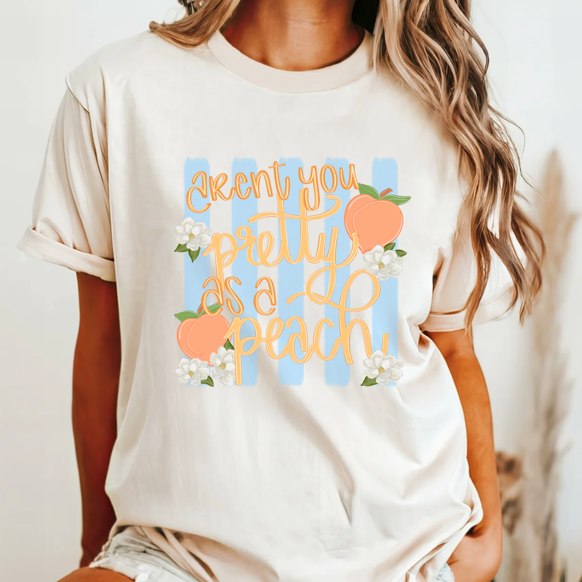Pretty As A Peach Tee Hoodie, Sweatshirt | PodTeesHub.com