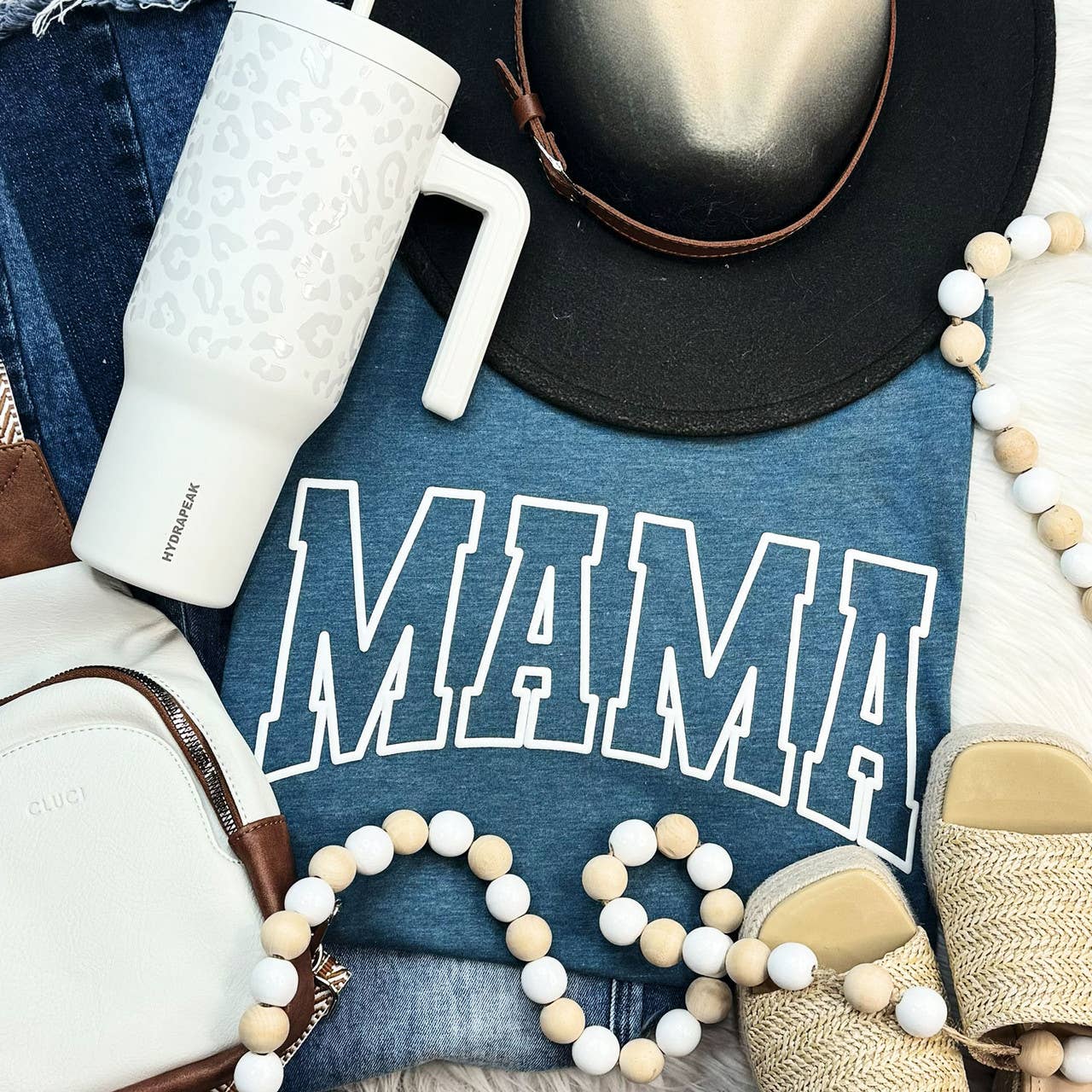 Mama White Puff Heater Deep Teal Everyday Tee Hoodie, Sweatshirt | PodTeesHub.com